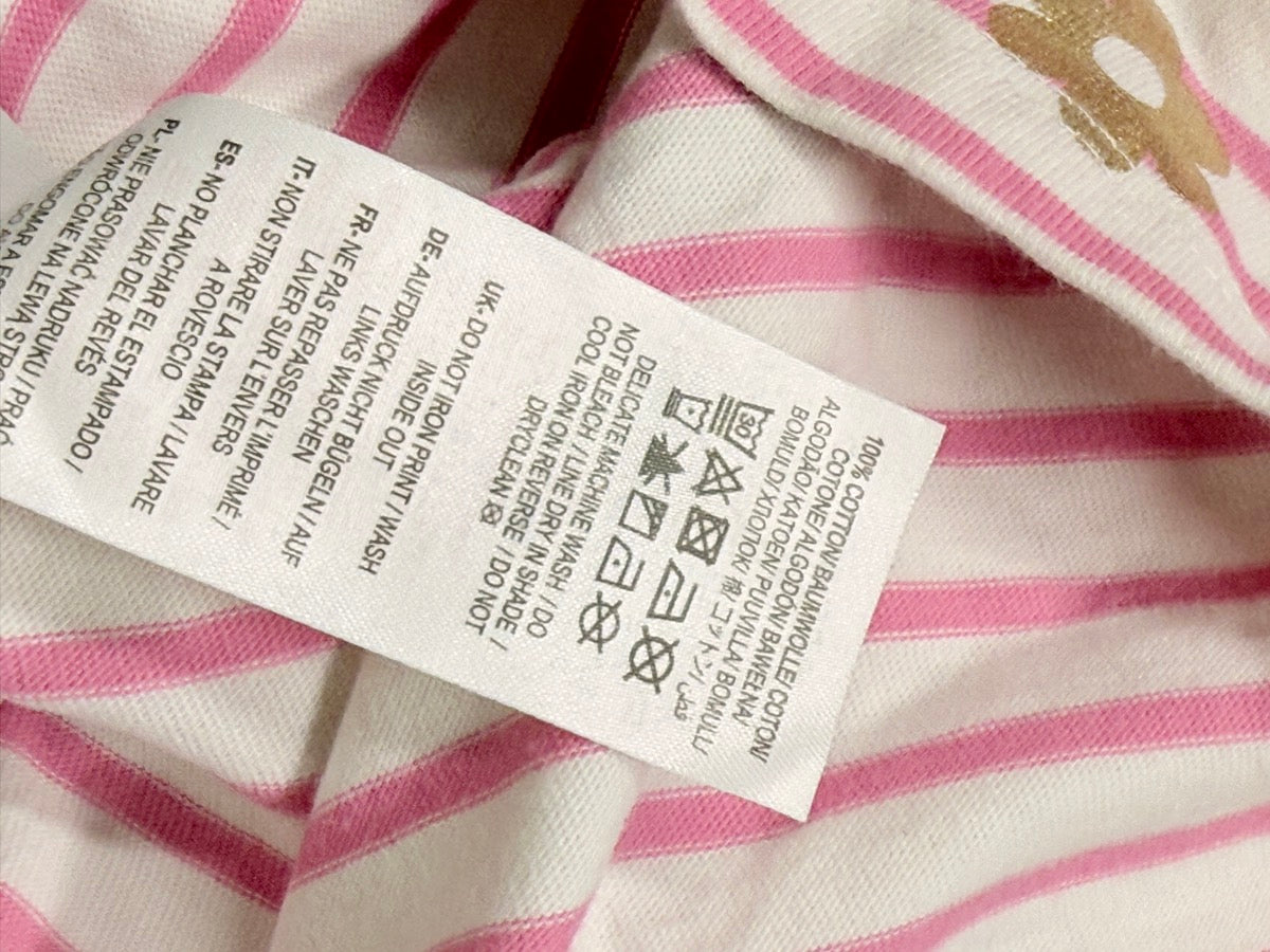 Boden Striped Floral Gold Print T-Shirt 4T