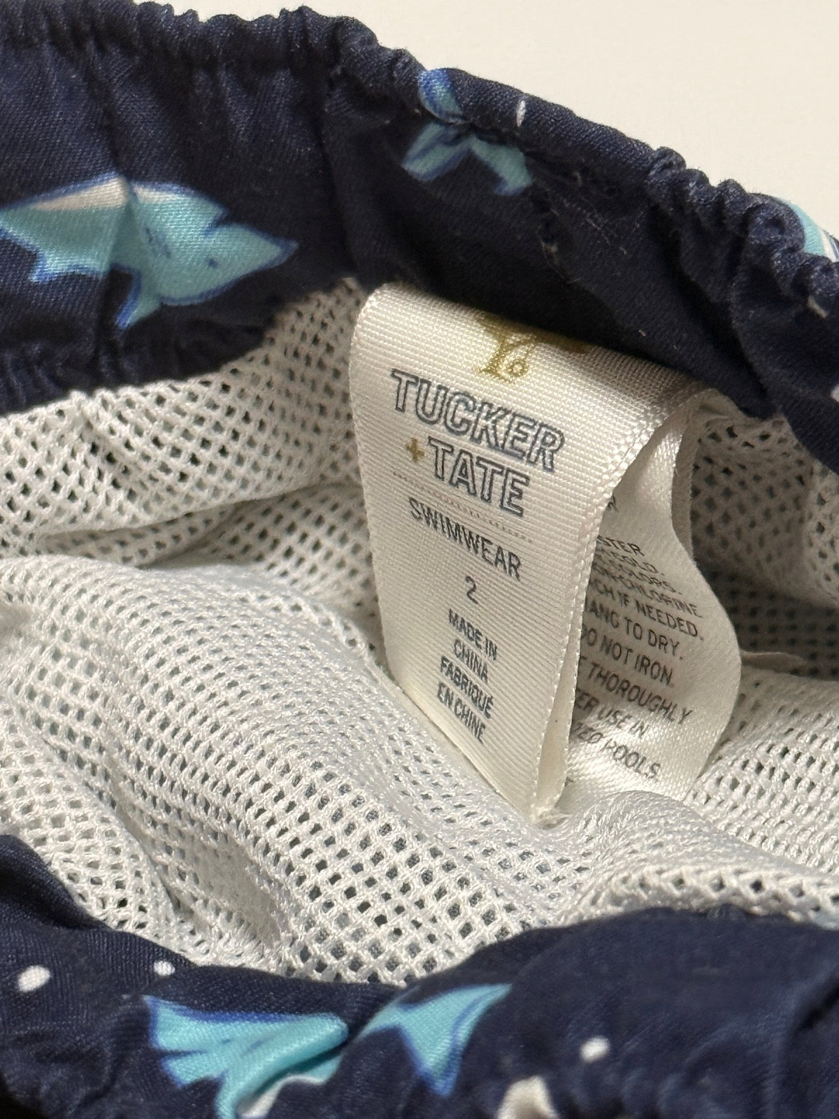 Tucker + Tate Navy Shark Swim Shorts Size 2