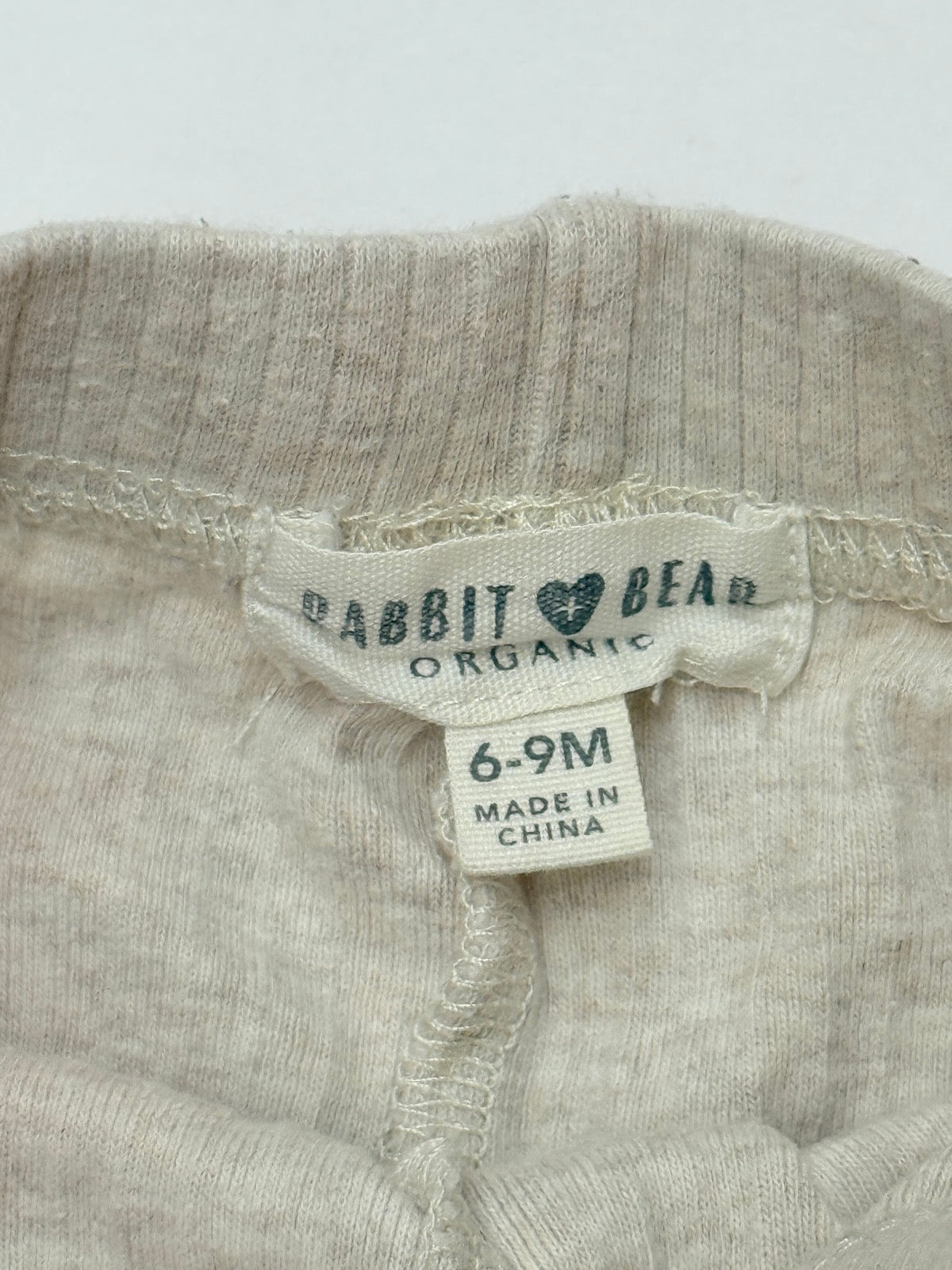Rabbit Bear Organic Ribbed Joggers 6-9M