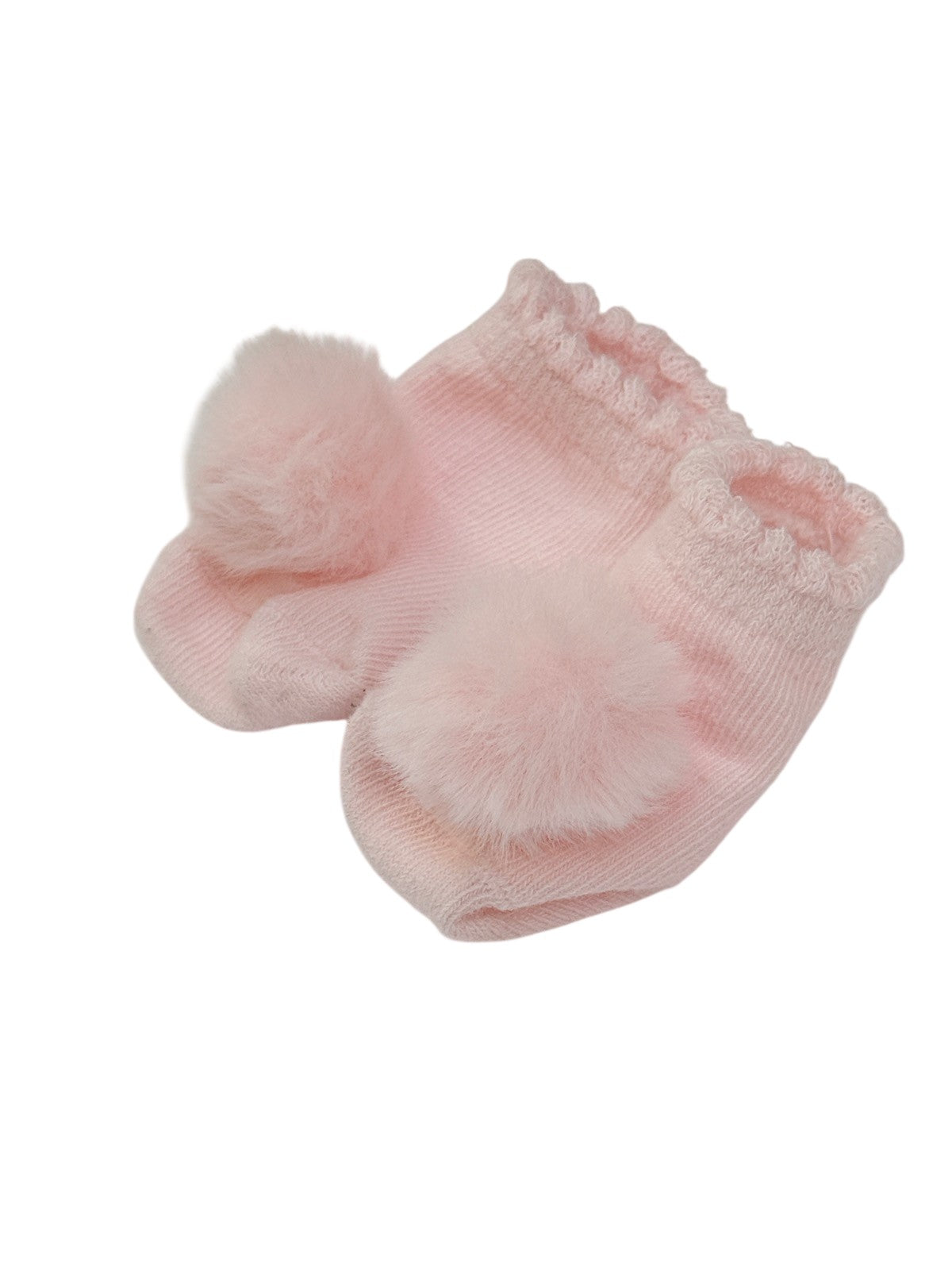 Pink Pom Pom Baby Socks Newborn
