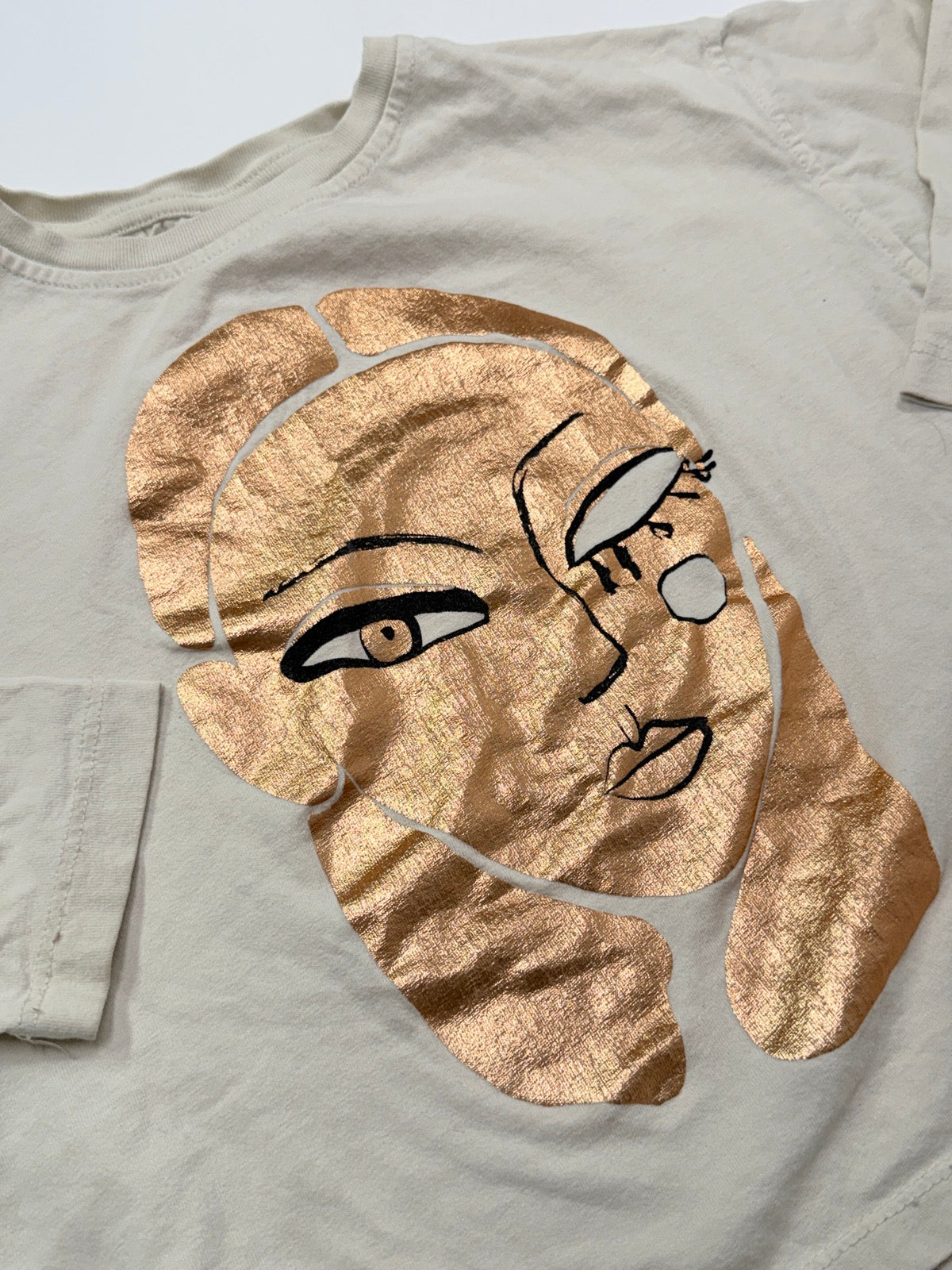 Zara Gold Face Print Beige 4Y T-Shirt