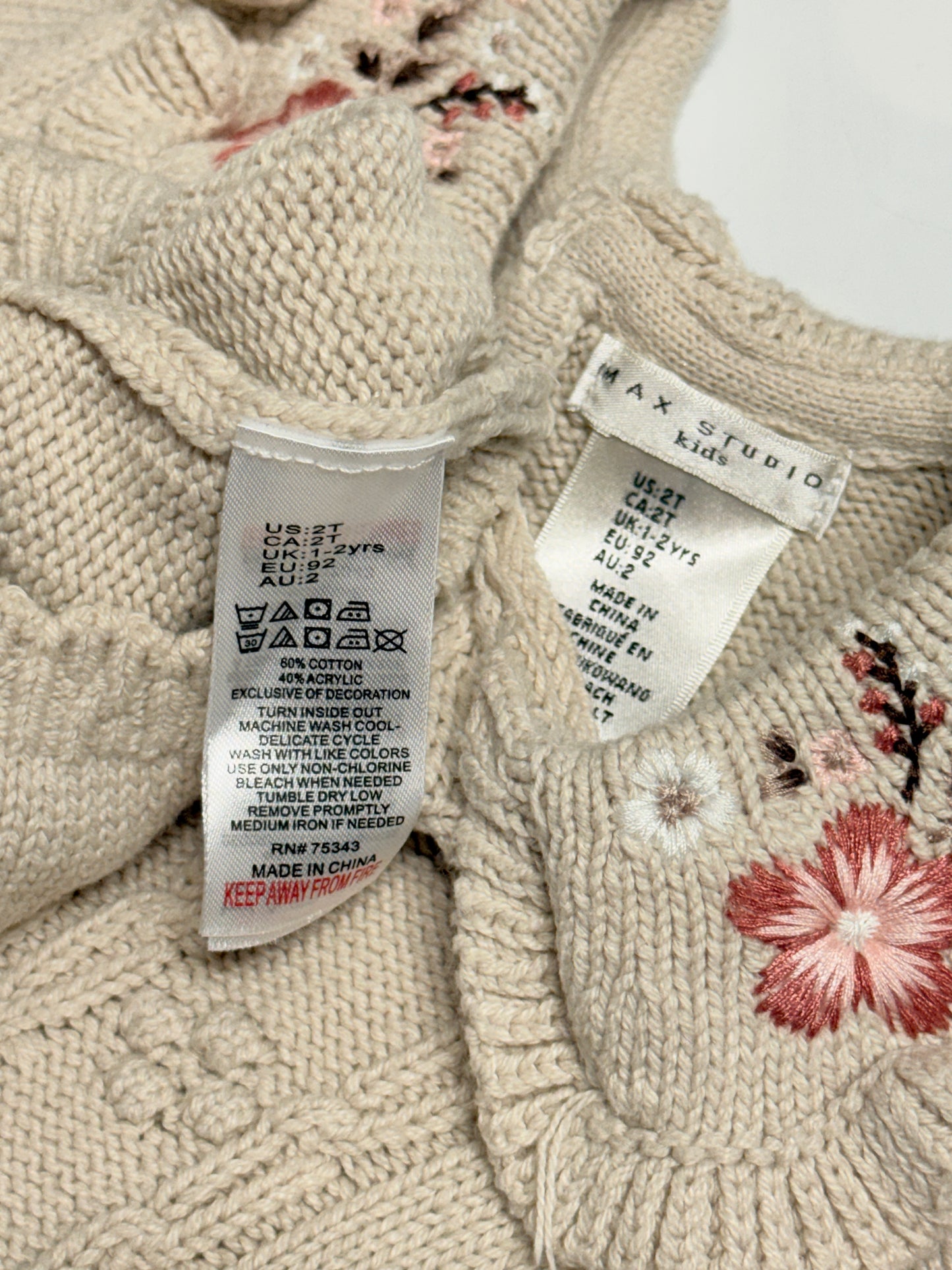 Max Studio Knit Dress & Hat Set 2t