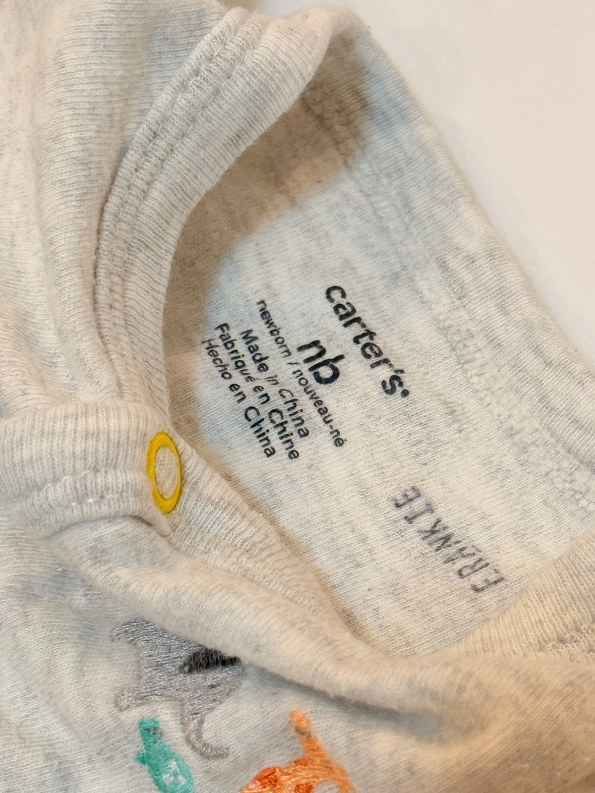 Pyjama dormeur à pieds pour nouveau-né motif animal gris Carter's