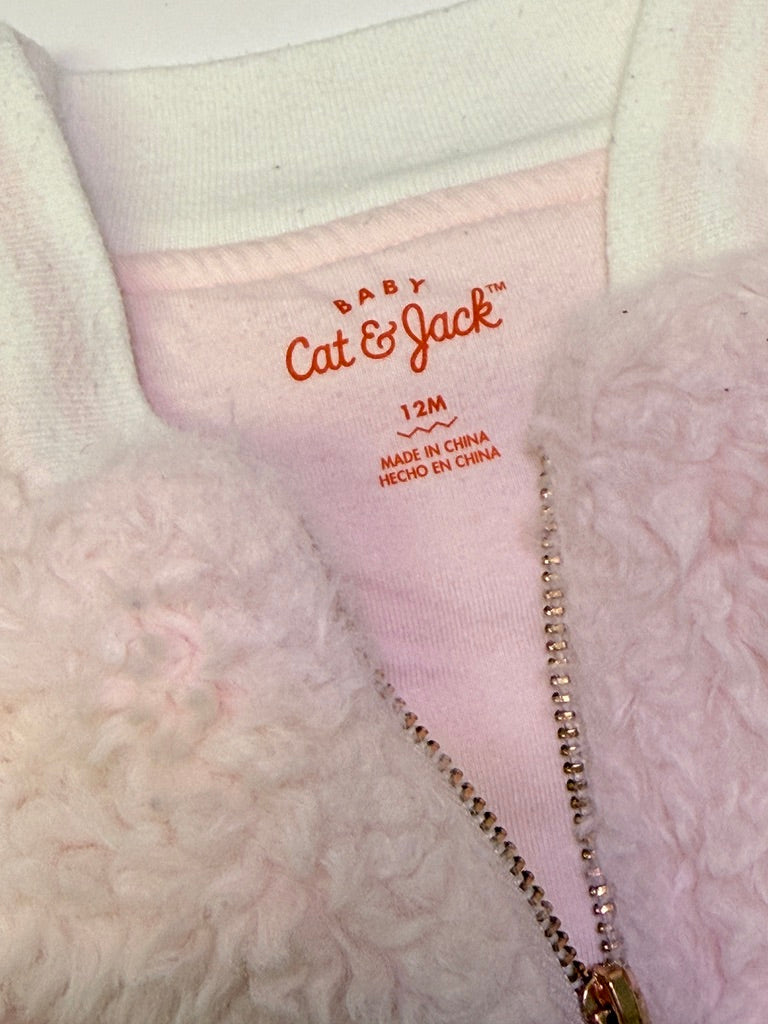Veste zippée Cat & Jack pour bébé en fausse fourrure – 12 mois