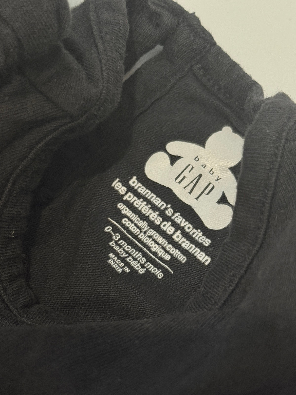 Baby Gap Black Puff Sleeve Bodysuit 0-3m