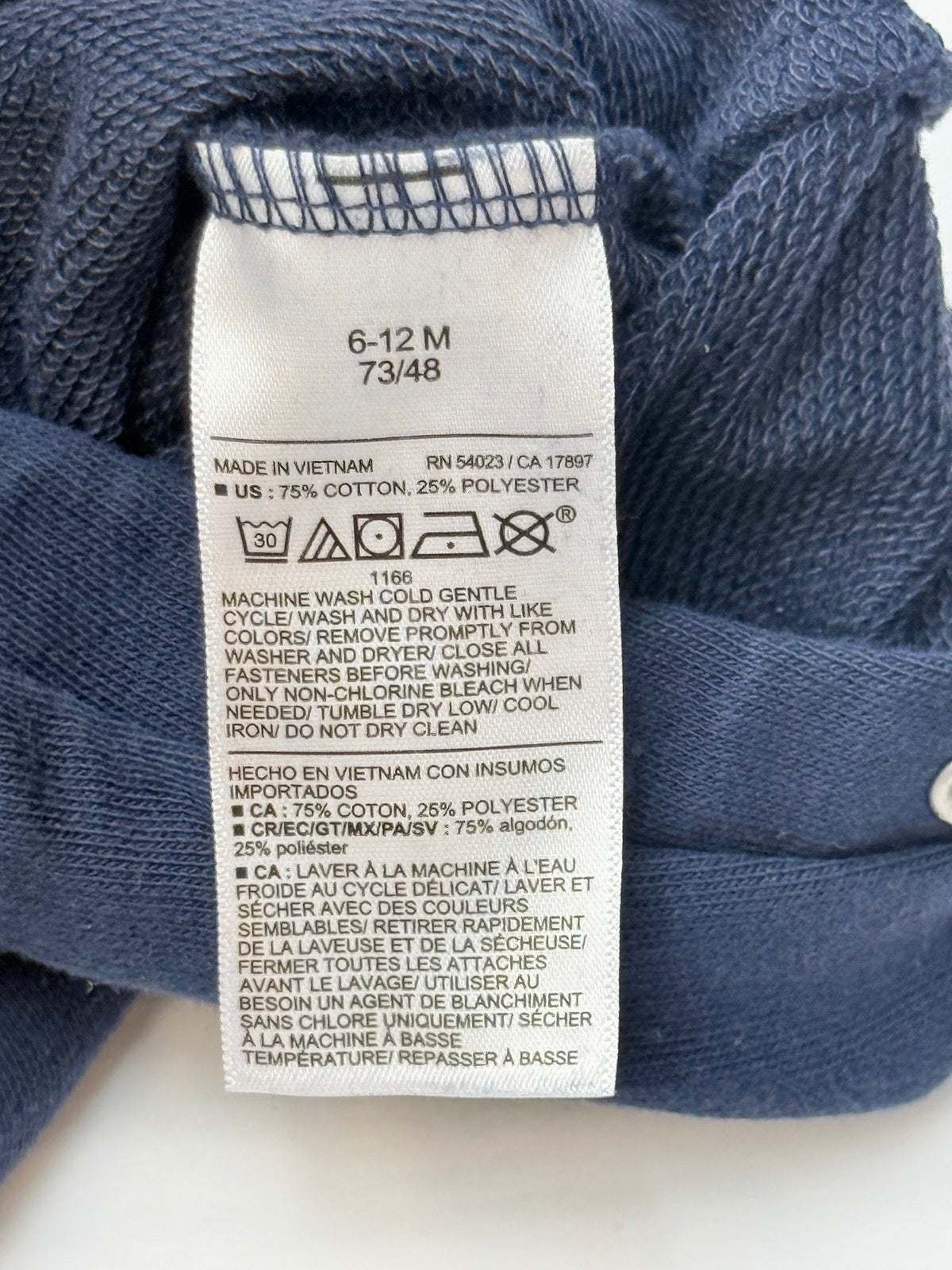 Old Navy Navy Fleece Romper 6-12M