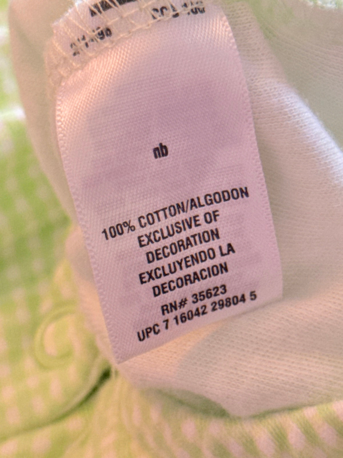 Carter's Green Gingham Floral Romper Newborn