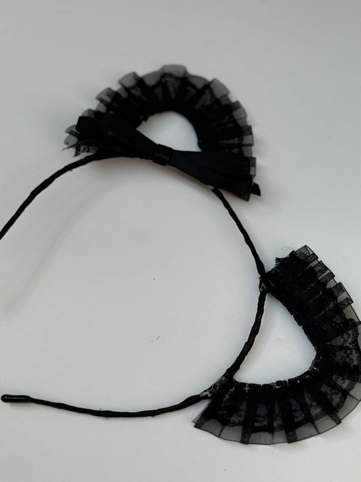 Black Lace Cat Ears Headband