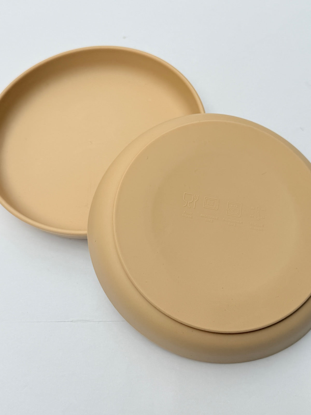 Silicone Baby Plates Set of 2 Tan