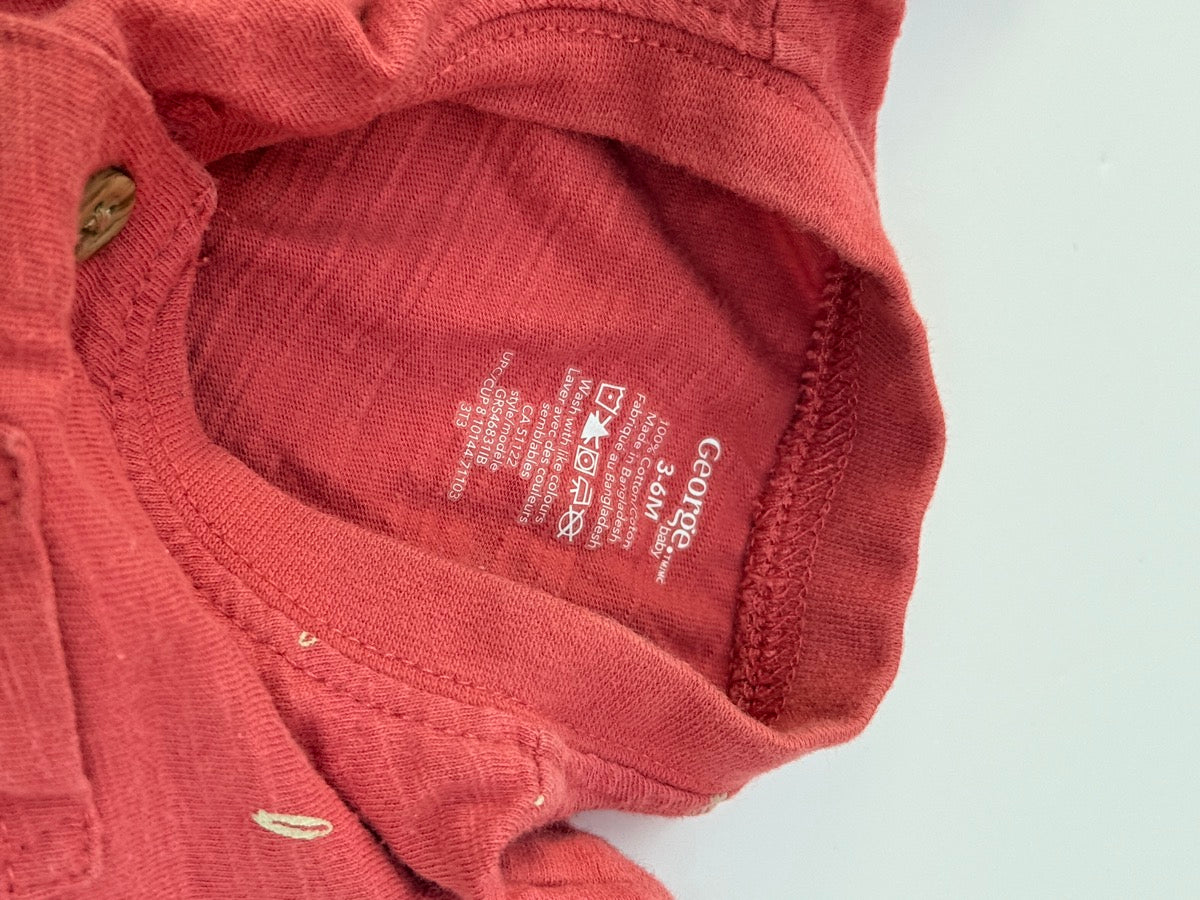 George Baby Red Print T-Shirt 3-6M