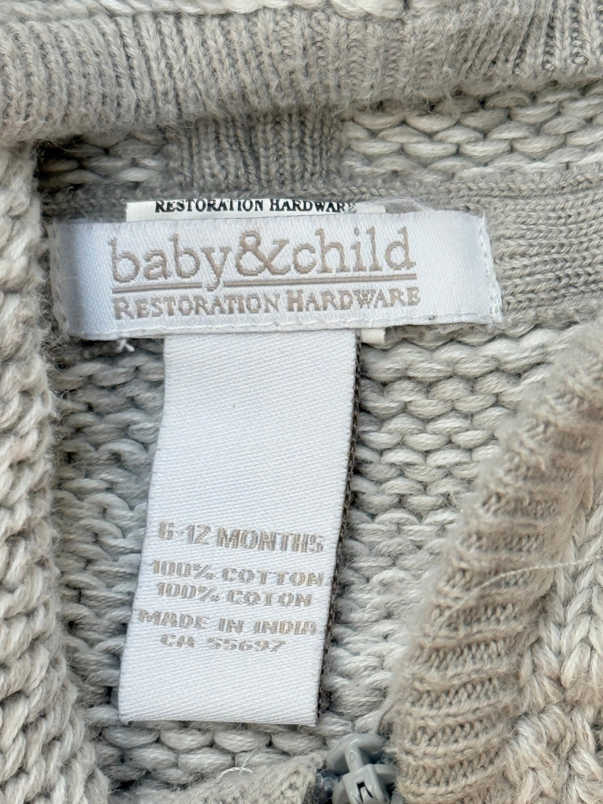 Restoration Hardware Baby Bear Hoodie Sweater 6-12M