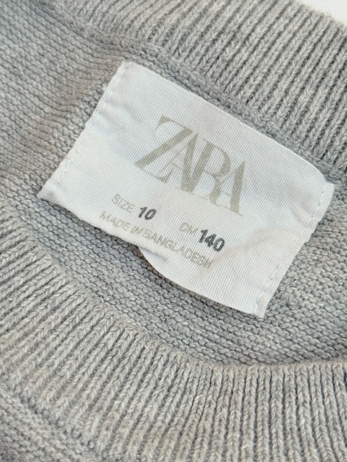 Zara Gray Knit Sweater Size 10
