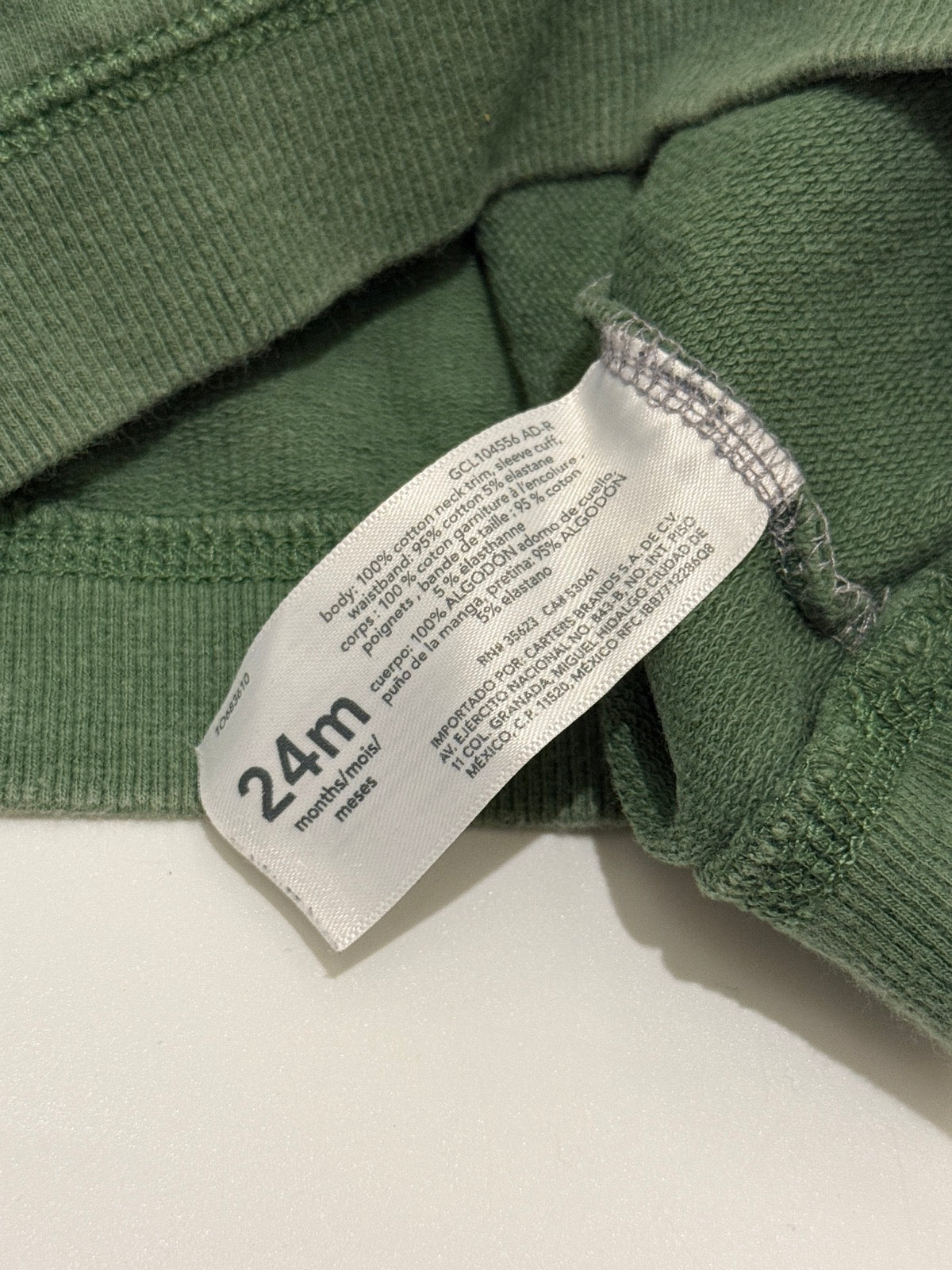 Carter's Gray Speckle Sweatshirt & Green Shorts 24m