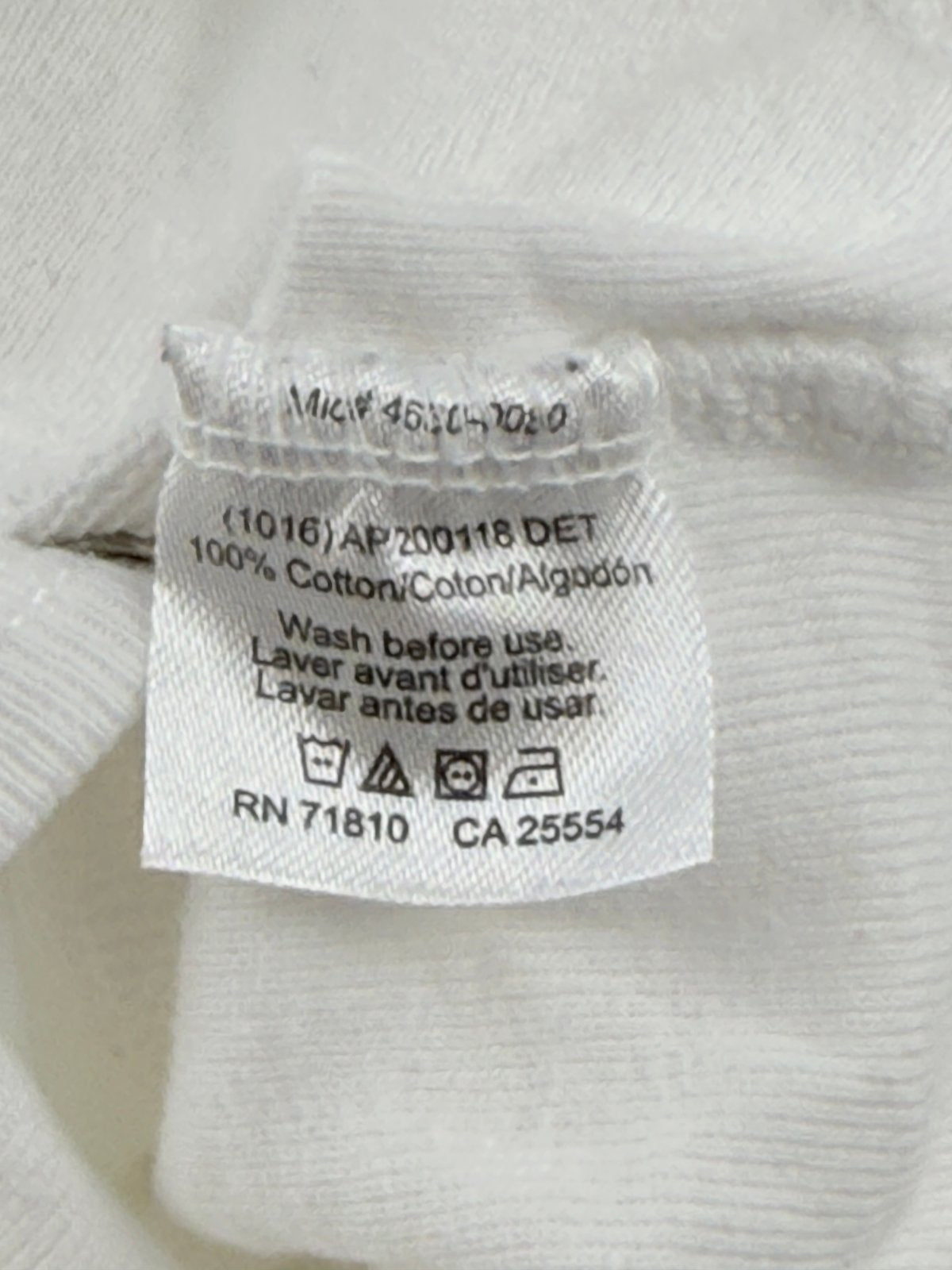 Gerber White Side-Snap Top 0-3M