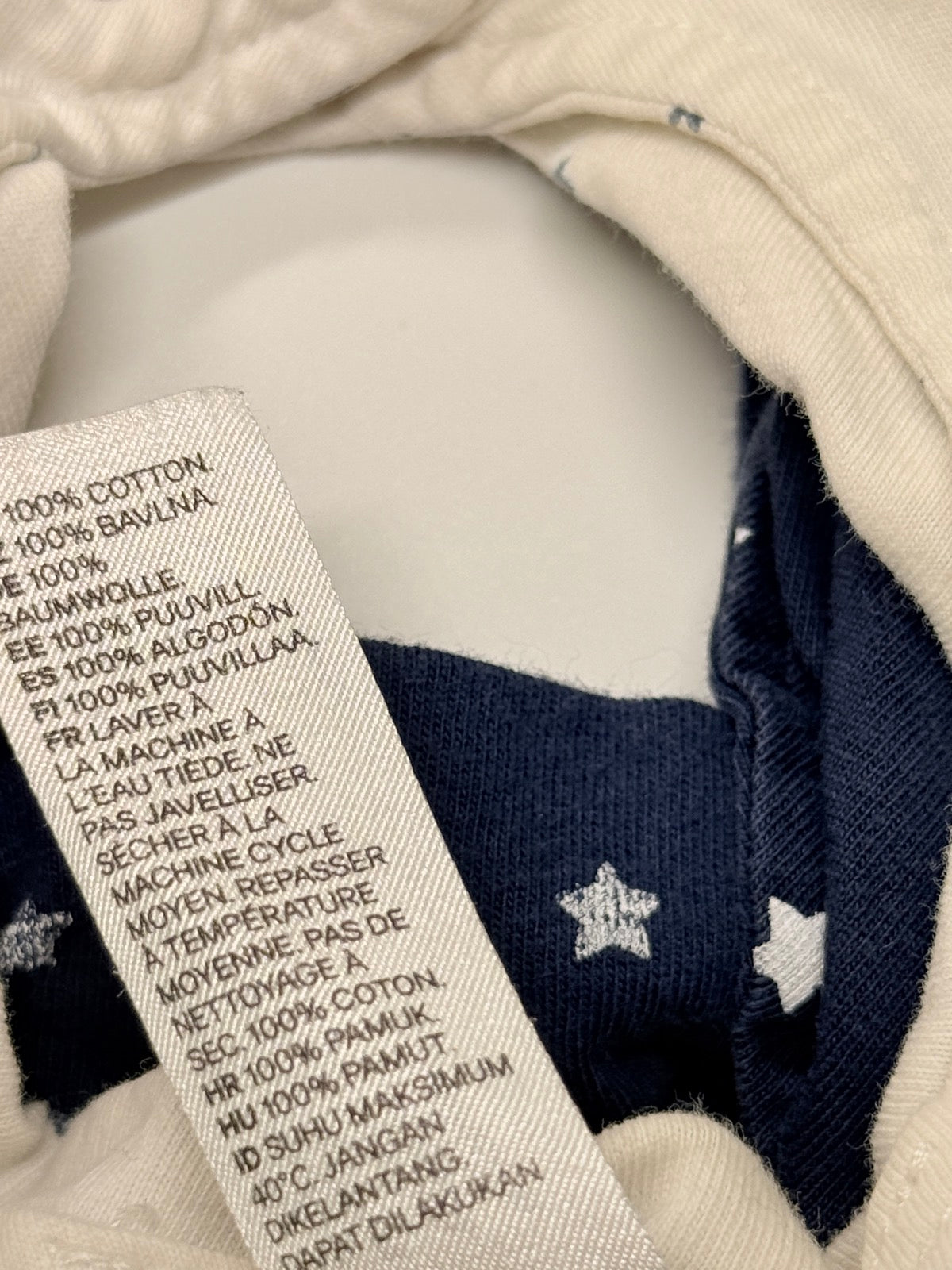 H&M Navy White Star Print Bibs Set