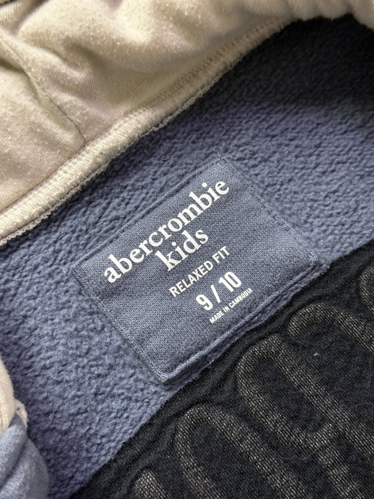 Hoodie Abercrombie Kids Navy Tan Size 9/10