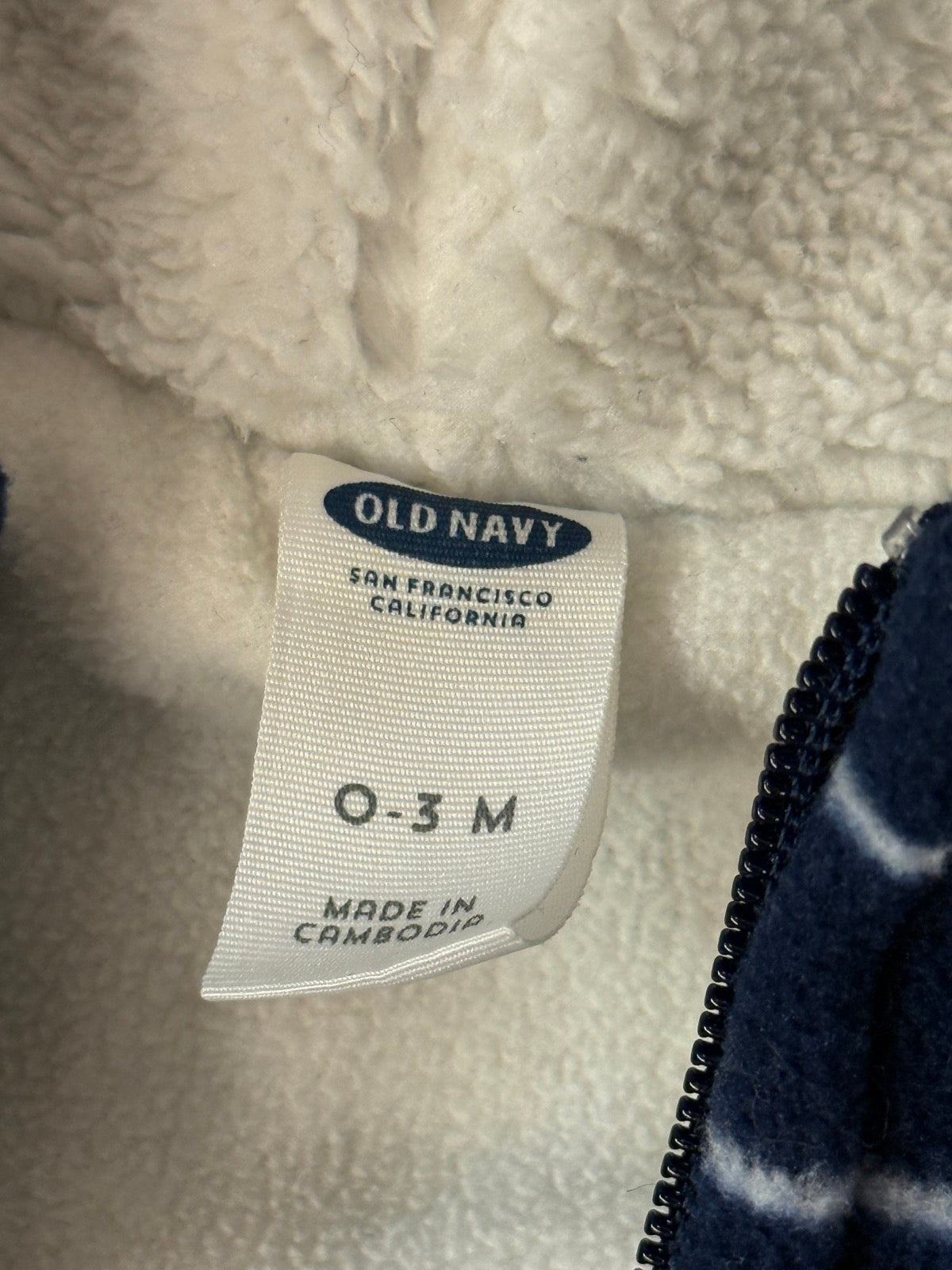 Old Navy Striped Bear Fleece Pram Suit 0-3M