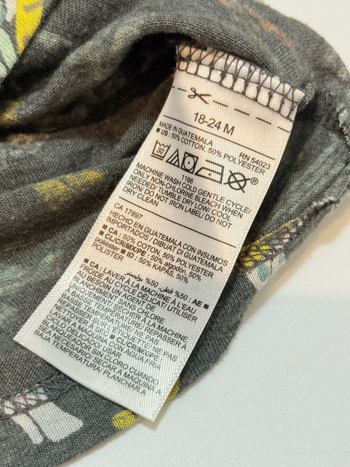 Old Navy Dinosaur Print Gray T-Shirt 18-24M