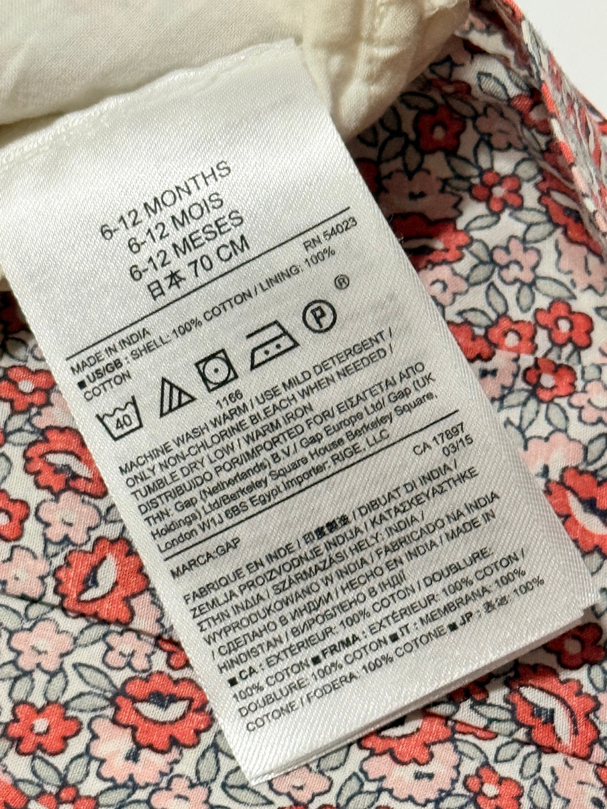 babyGap Floral Cotton Dress 6-12M