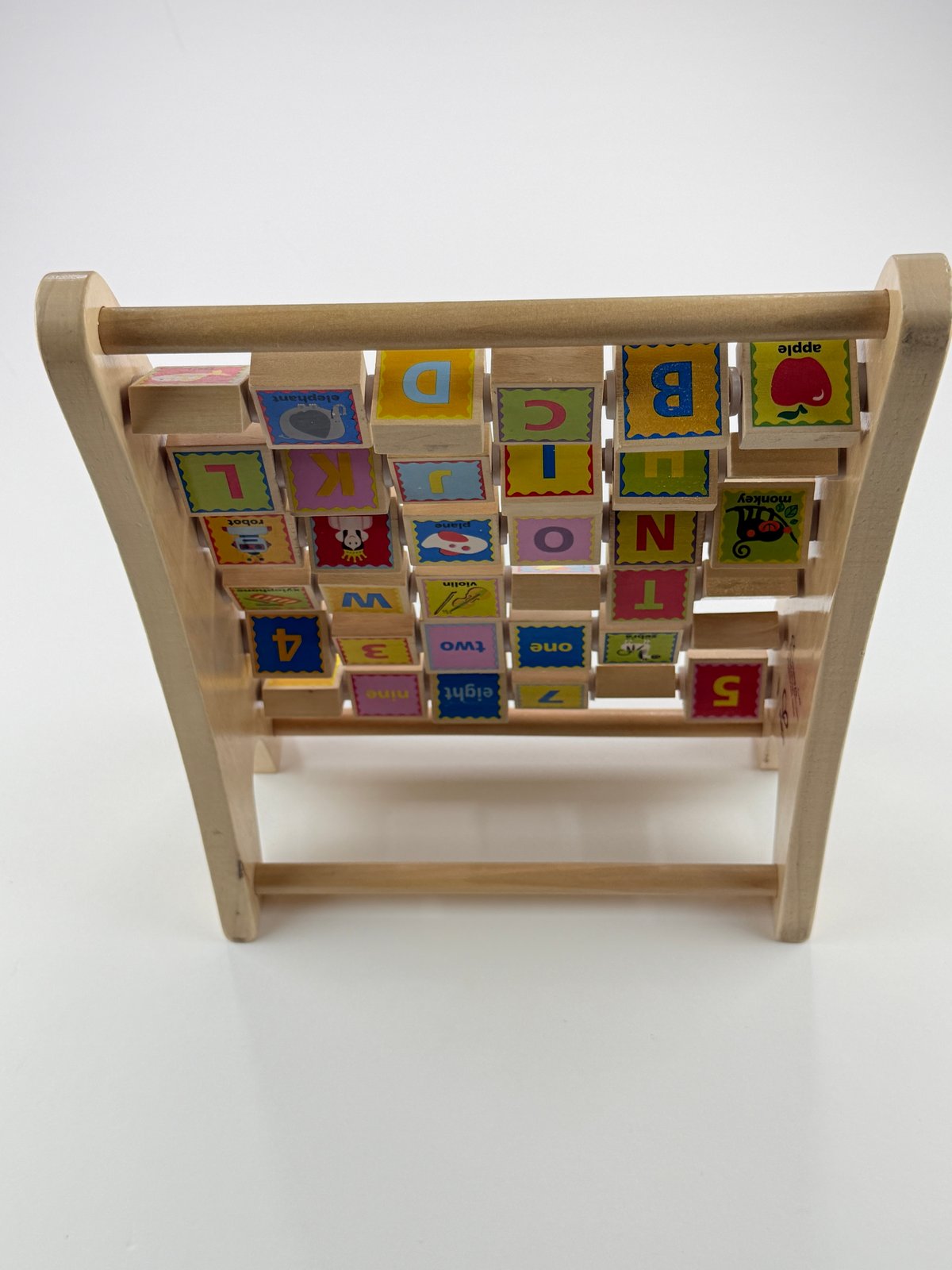 Wooden ABC 123 Abacus Learning Toy