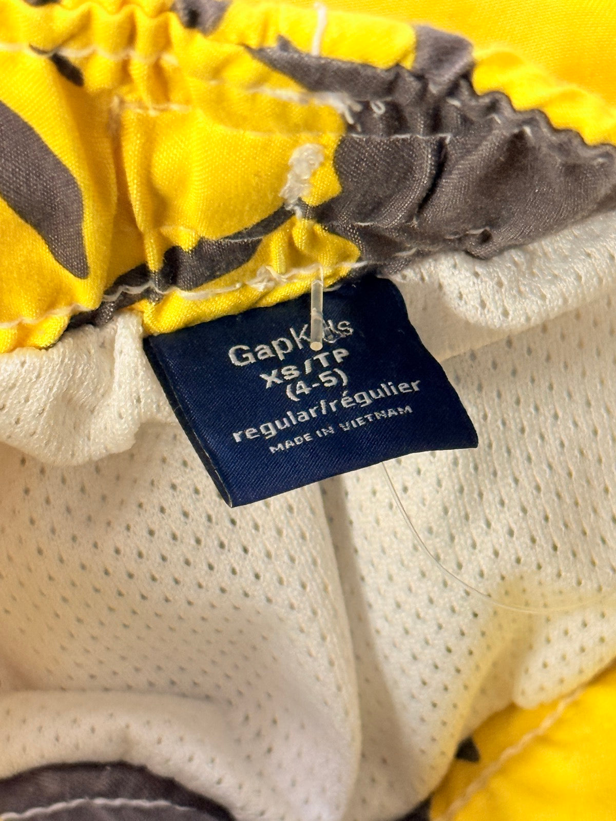 Gap Kids Maillot de Bain Tropical Jaune Gris XS (4-5)