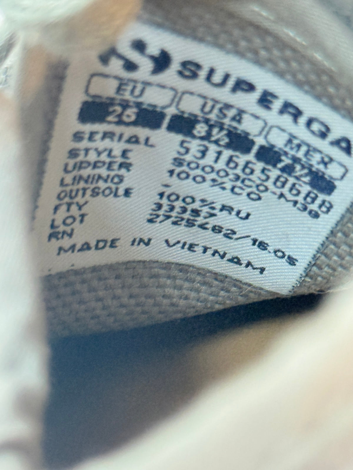 Superga 2750 Gray Canvas Sneakers EU 26