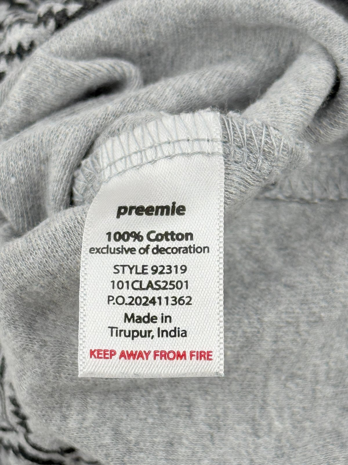 Yoga Sprout Gray Aztec Print Sleep Sack Preemie