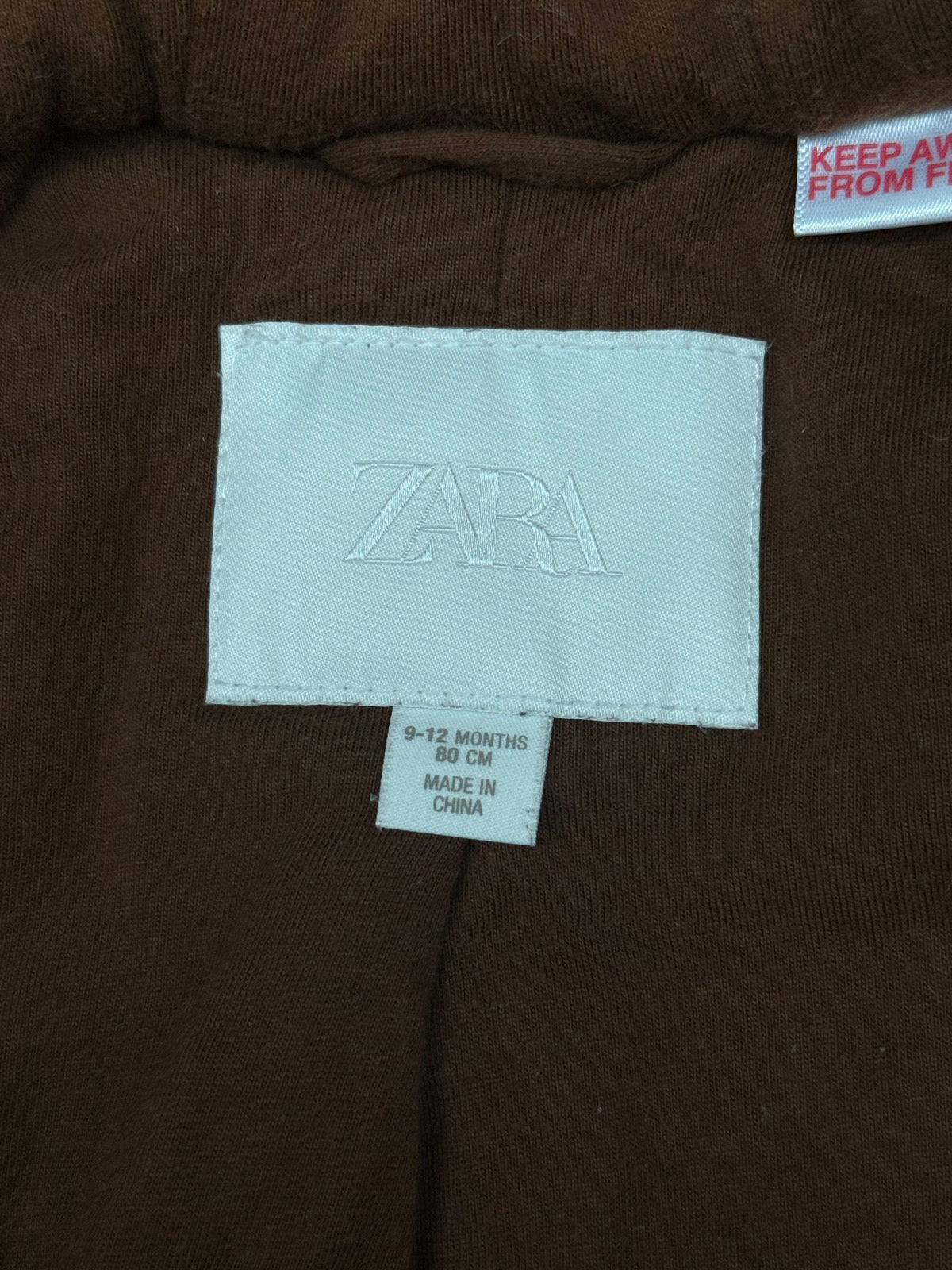 Fits big - Zara Brown Sherpa Teddy Hooded Coat 9-12M