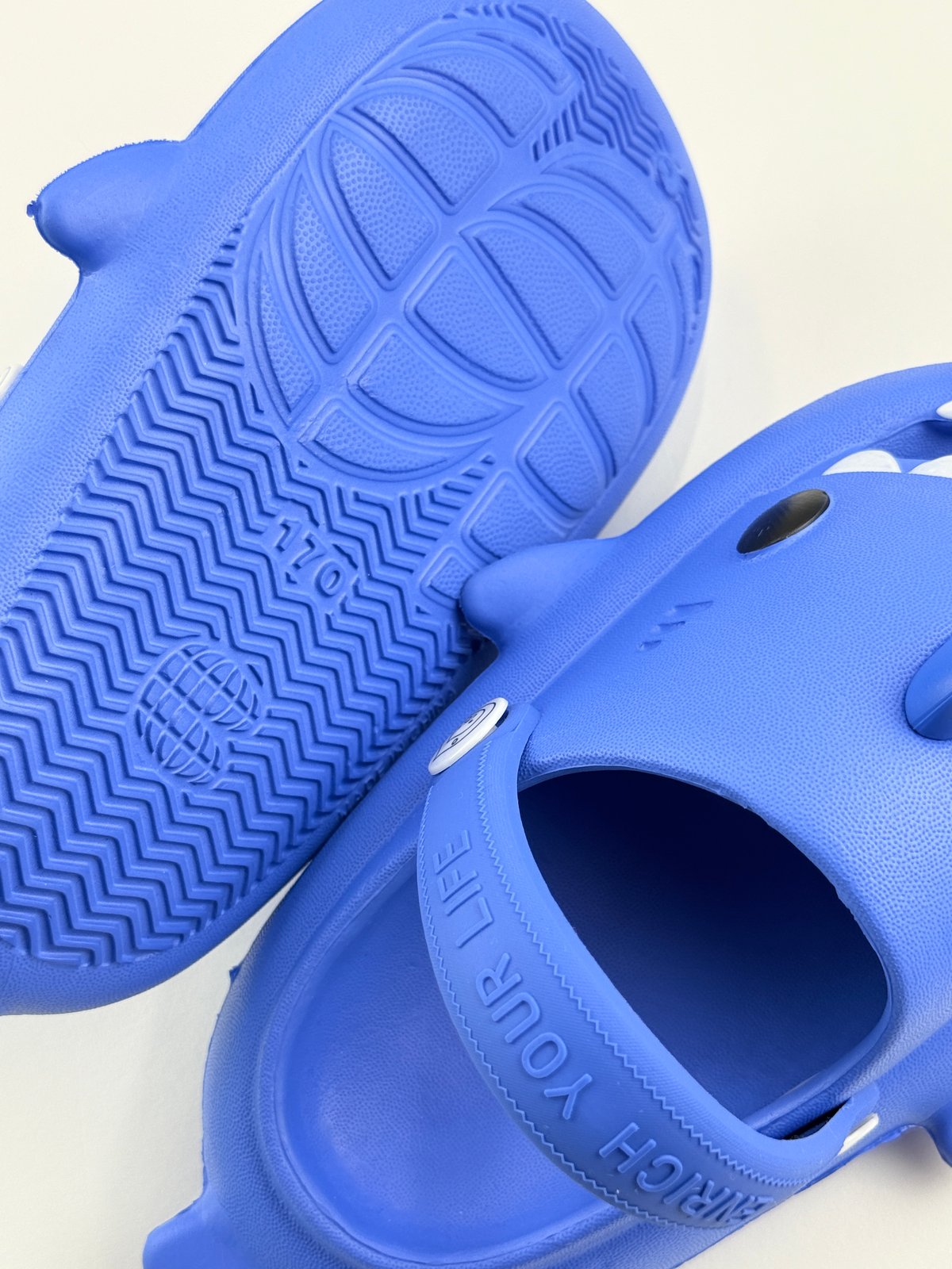 Blue Shark Clogs with Heel Strap US10.5