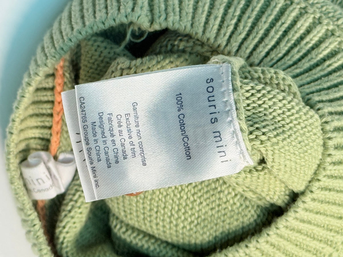 Souris Mini Green Knit Sweater Romper 0-3M