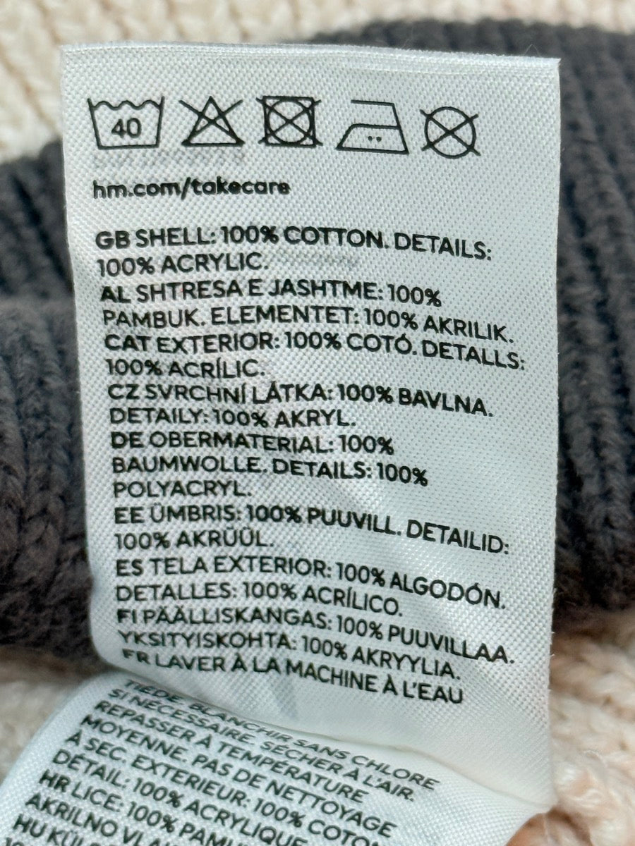 H&M Cream Pom Pom Beanie Hat 18M/2T