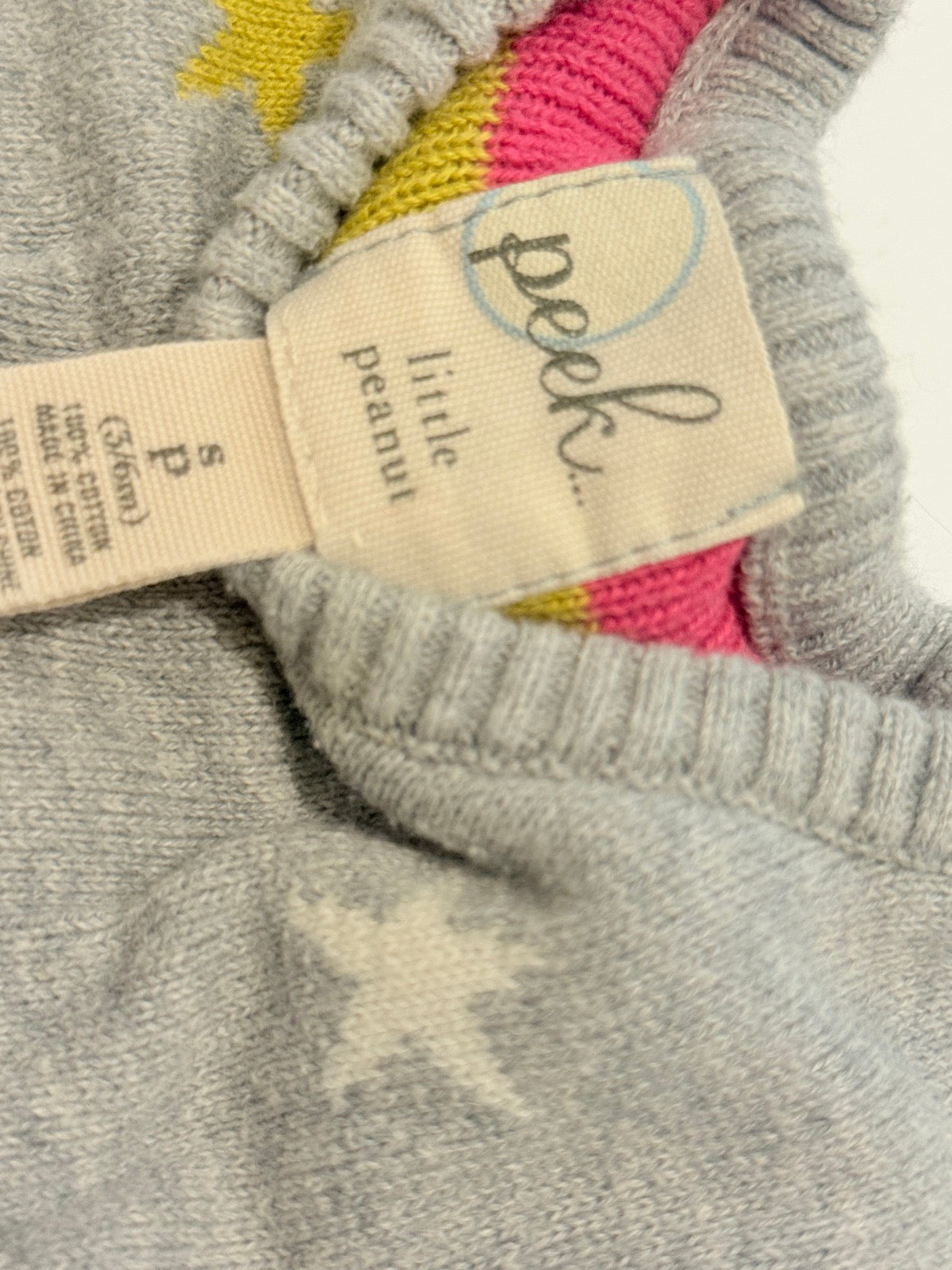 Peek Little Peanut Gray Star Knit Sweater 3/6M