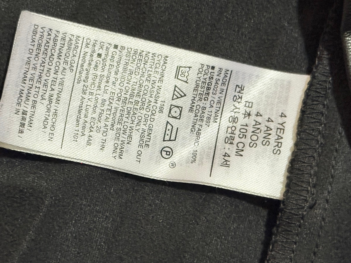 baby GAP Black Faux Leather Pleated Skirt 4T