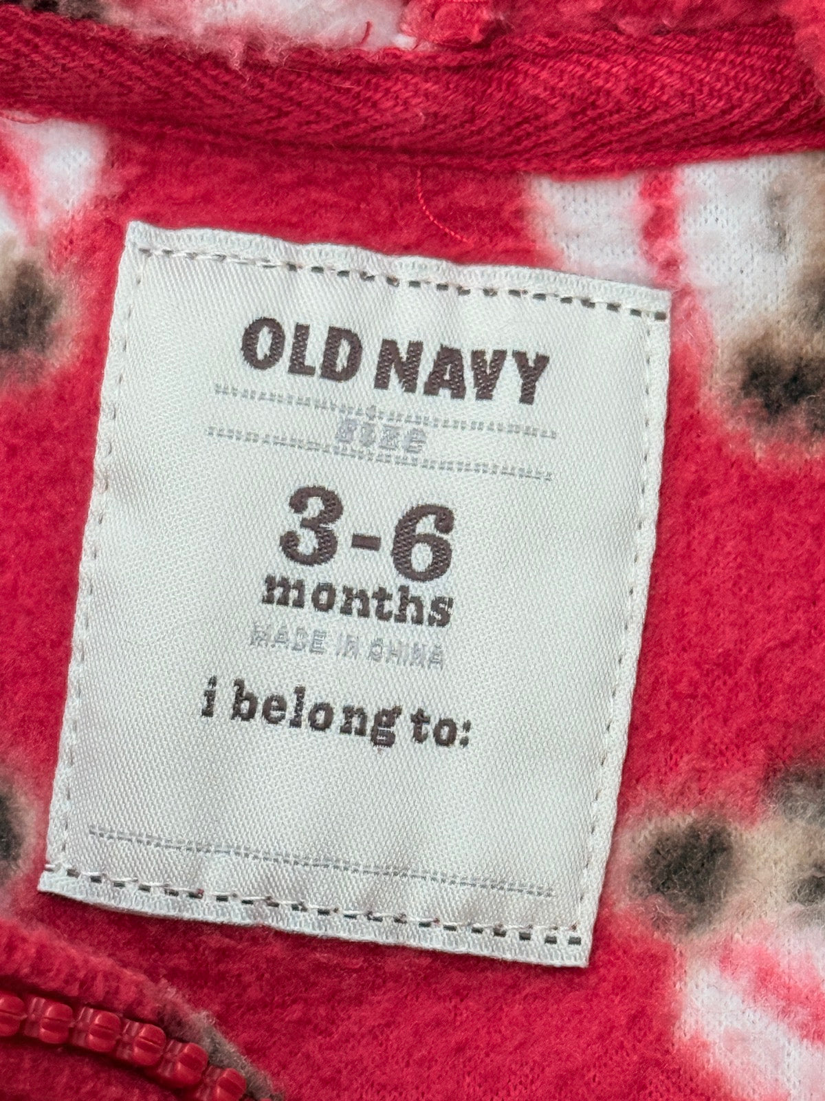 Old Navy Sock Monkey Fleece Hoodie 3-6M