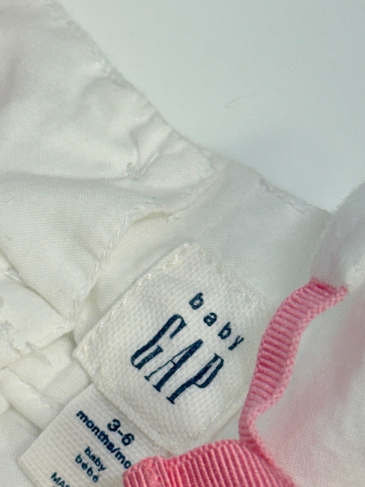 Baby Gap White Embroidered Dot Romper Dress 3-6m