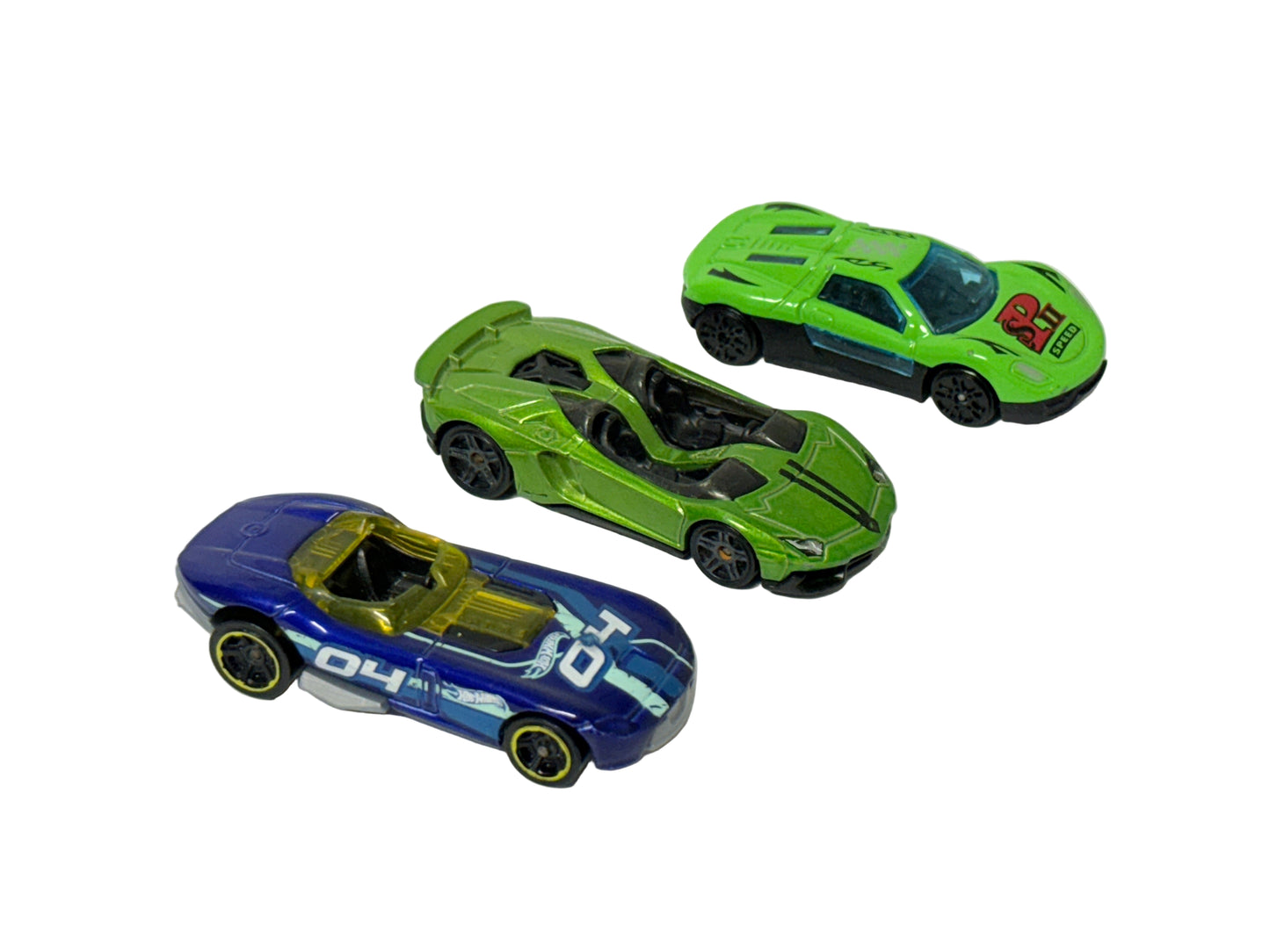 Lot de 3 voitures Hot Wheels vertes