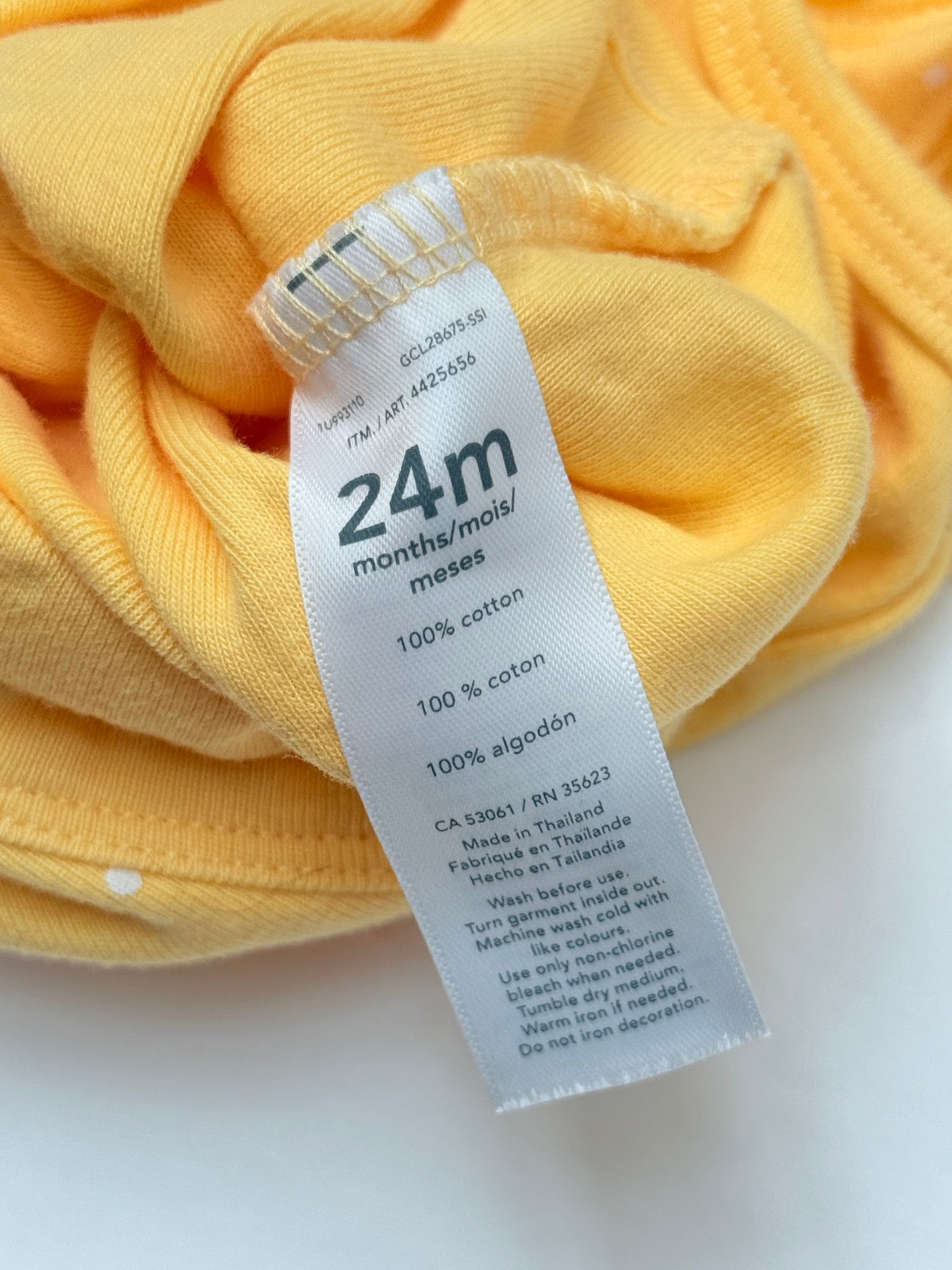 Carter's Yellow Polka Dot Bodysuit 24m
