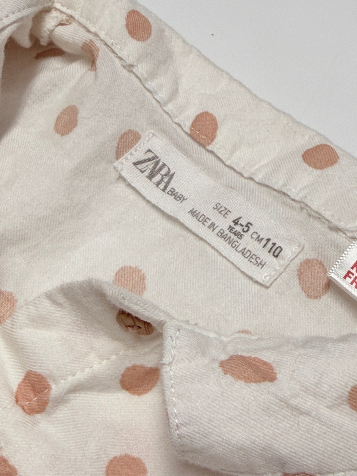 Blouse Zara Bébé à Pois Crème Taille 4-5 Ans