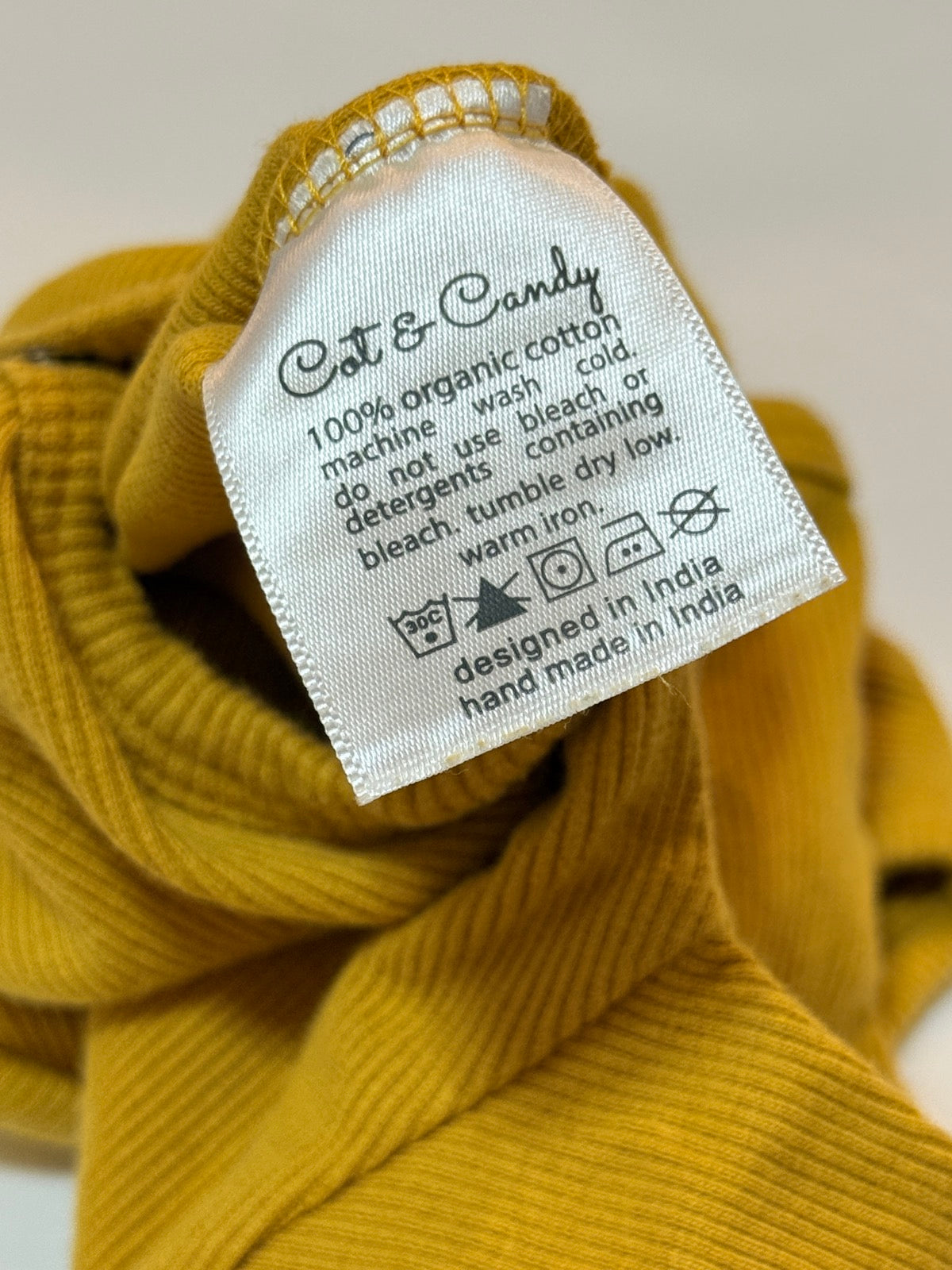 Cot & Candy Mustard Ribbed Bodysuit 0-3m