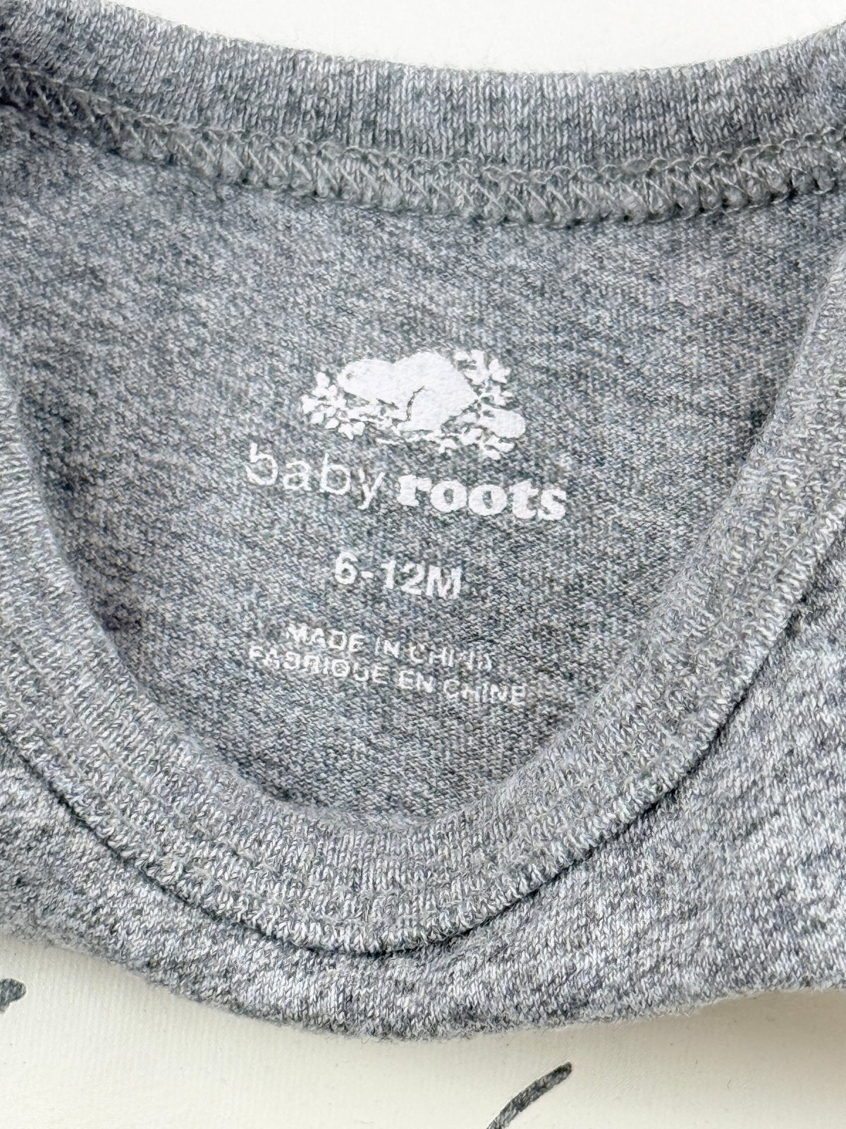 Baby Boots Gray Beaver Logo Bodysuit 6-12M