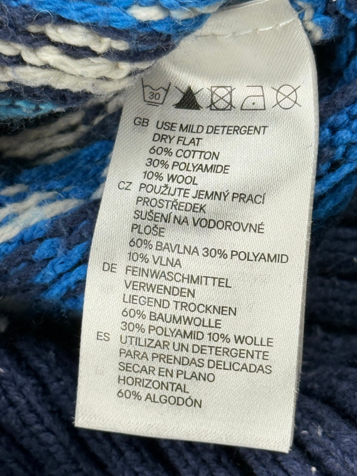 H&M Blue Fair Isle Cardigan Size 4-6Y