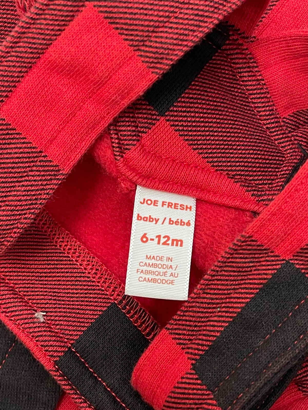 Joe Fresh Red Buffalo Plaid Overalls 6-12M