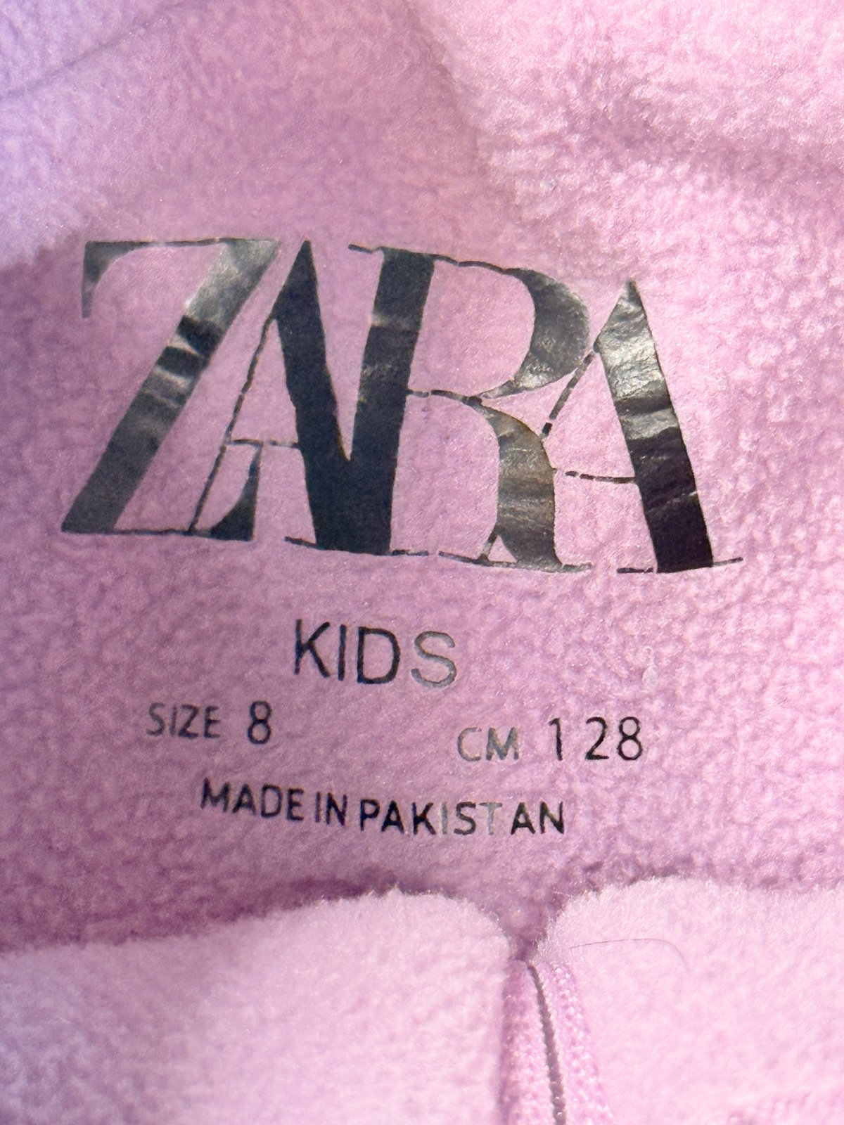 Zara Kids Lavender Fleece Quarter-Zip Sweatshirt Size 8