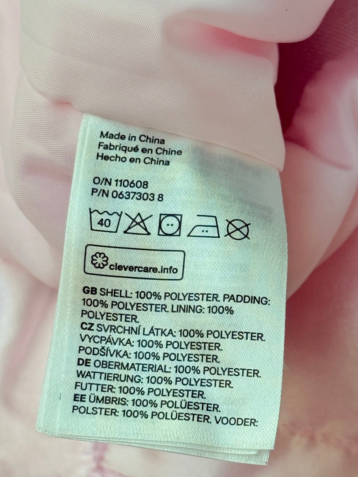 H&M Pink Satin Bomber Jacket 2-3Y