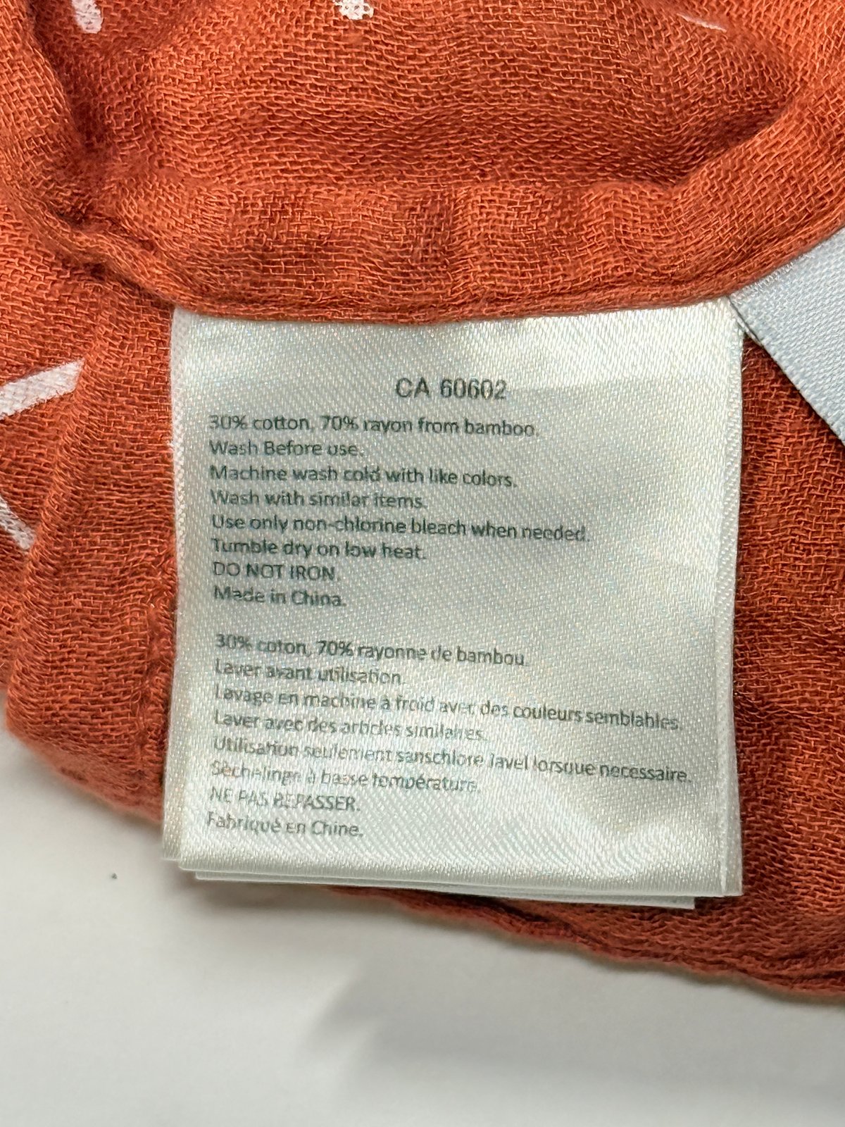 Loulou Lollipop Rust Muslin Swaddle Blanket