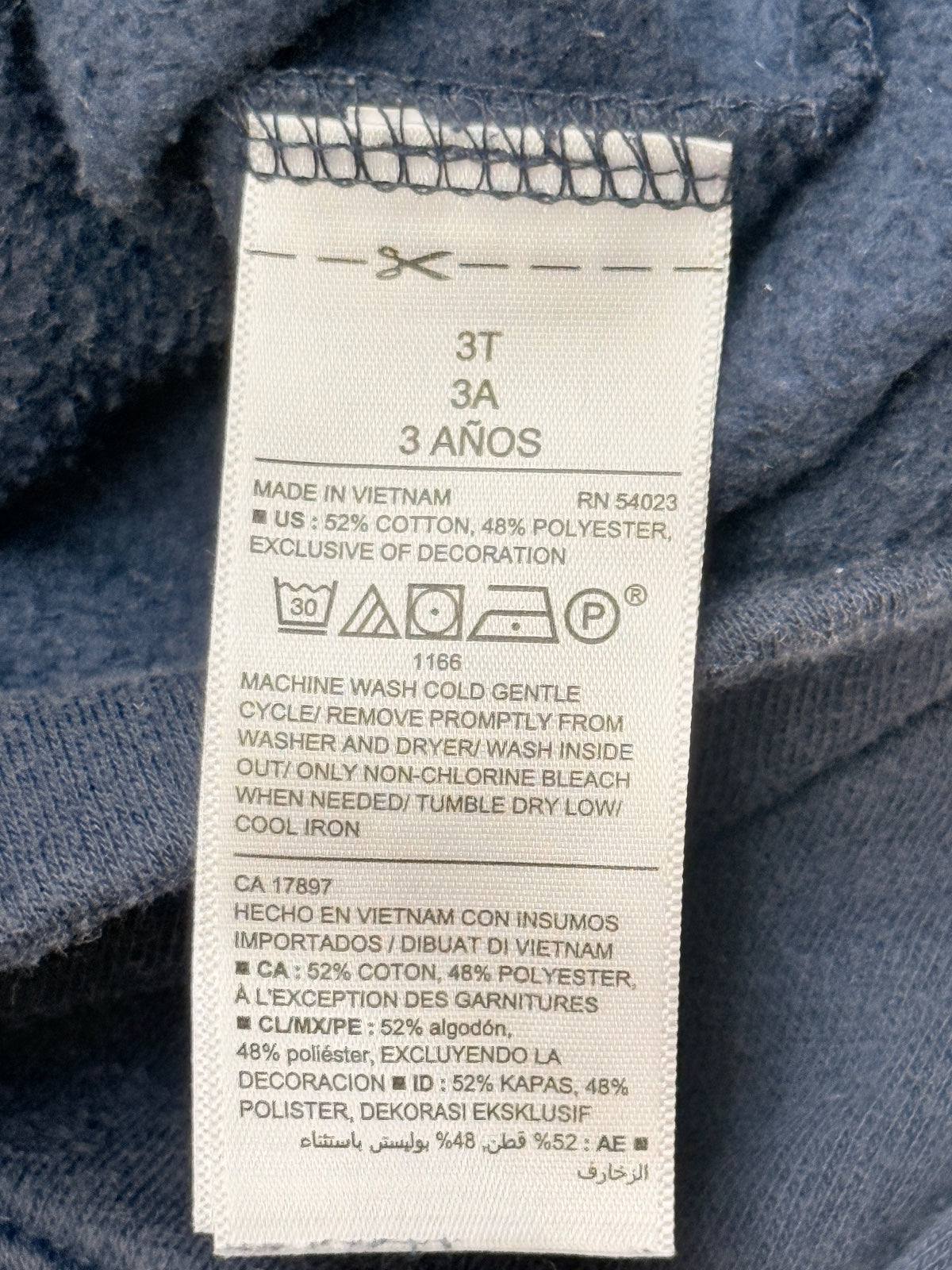 Old Navy Navy Blue Zip-Up Hoodie 3T