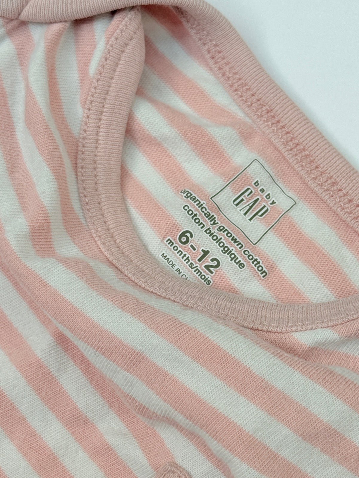 Baby Gap Pink Stripe Bodysuit 6-12m