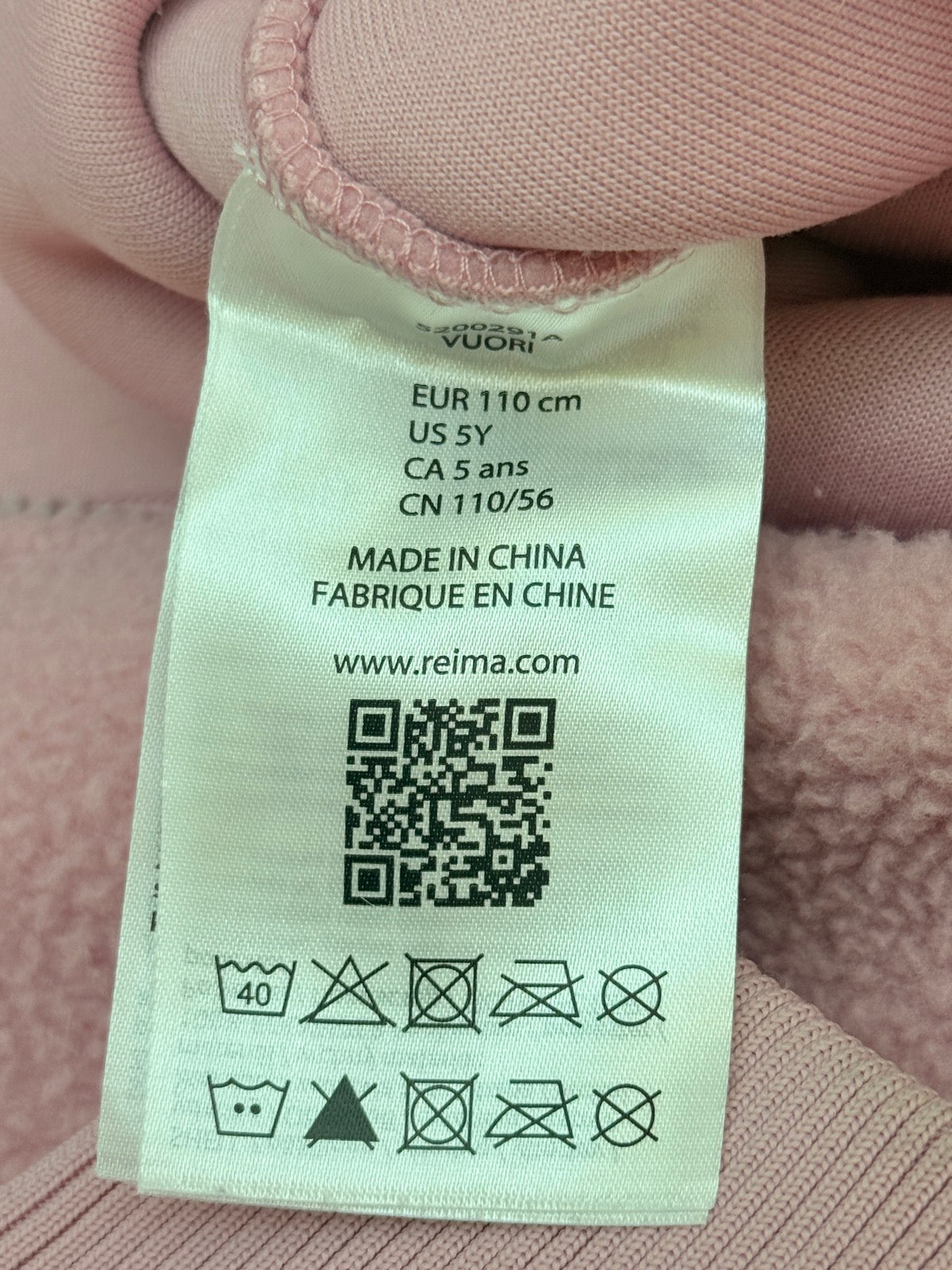 Reima Pink Fleece Coverall Size 5T