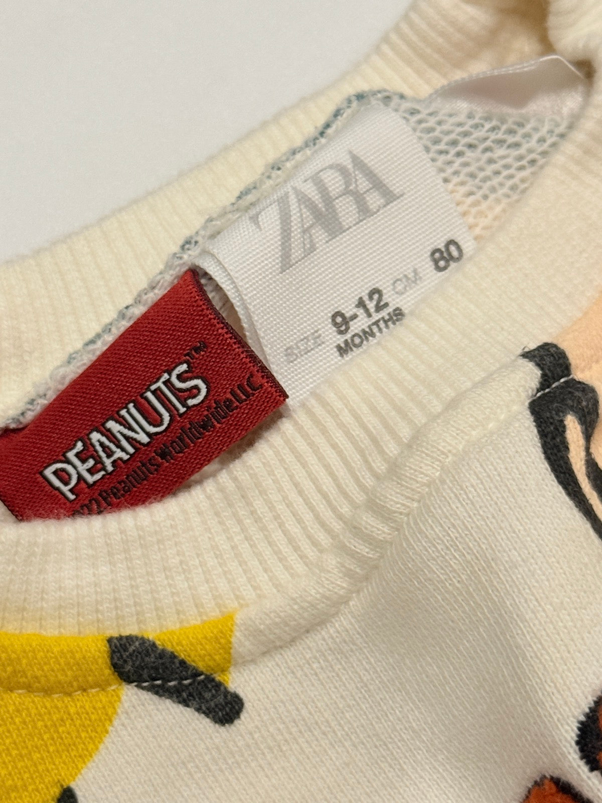 Zara Peanuts Snoopy Sweatshirt 9-12M
