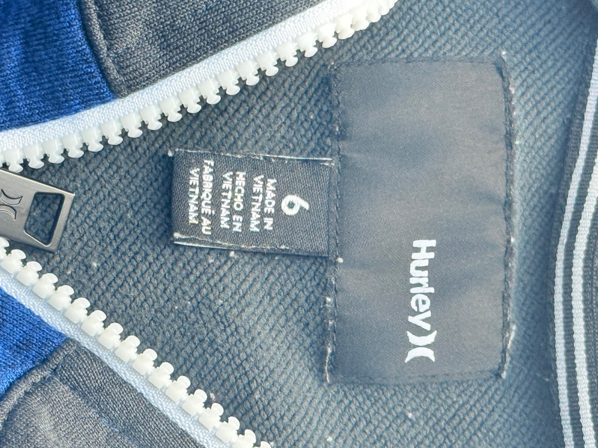 Hurley Blue Gray Zip-Up Hoodie Size 6